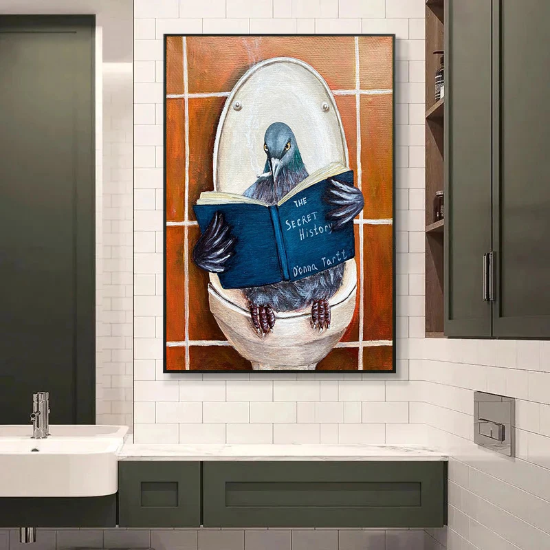 Pigeon Bird Reading Book Bathroom Canvas Painting Poster Funny Humorous Pet Animal Wall Art Picture Toilet Decor No Frame
Pigeon Bird Reading Book Bathroom Canvas Painting Poster Funny Humorous Pet Animal Wall Art Picture Toilet Decor No Frame
