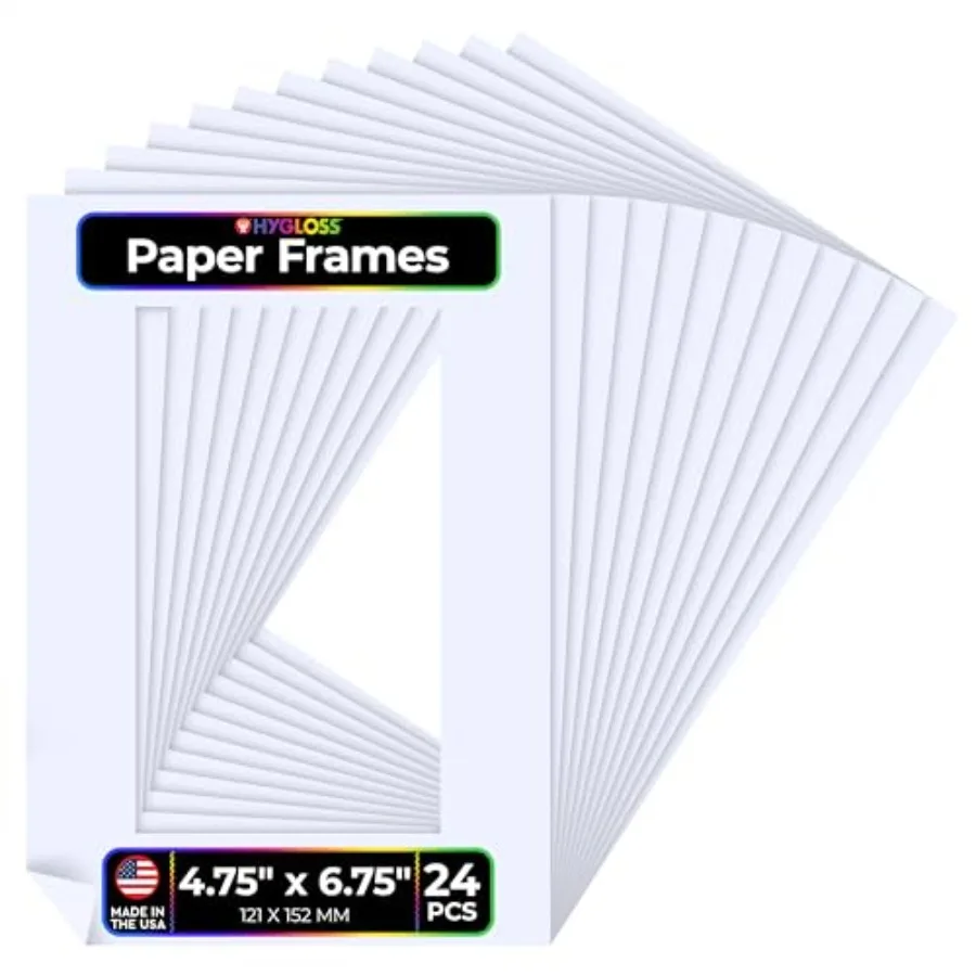 24 Pack Paper Picture Frames, cardstock Photo Frame 4.75x6.75-Inch, Papers Frames to Decorate for Wedding Birthday DIY Classroo
24 Pack Paper Picture Frames, cardstock Photo Frame 4.75x6.75-Inch, Papers Frames to Decorate for Wedding Birthday DIY Classroo