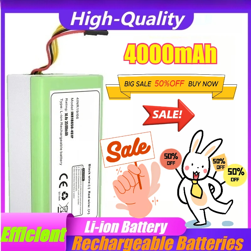 4000mAh for Congga 1290/1390/1490/1590 Sweeper Robot Batteries Lithium-ion Batteries with Protection
4000mAh for Congga 1290/1390/1490/1590 Sweeper Robot Batteries Lithium-ion Batteries with Protection