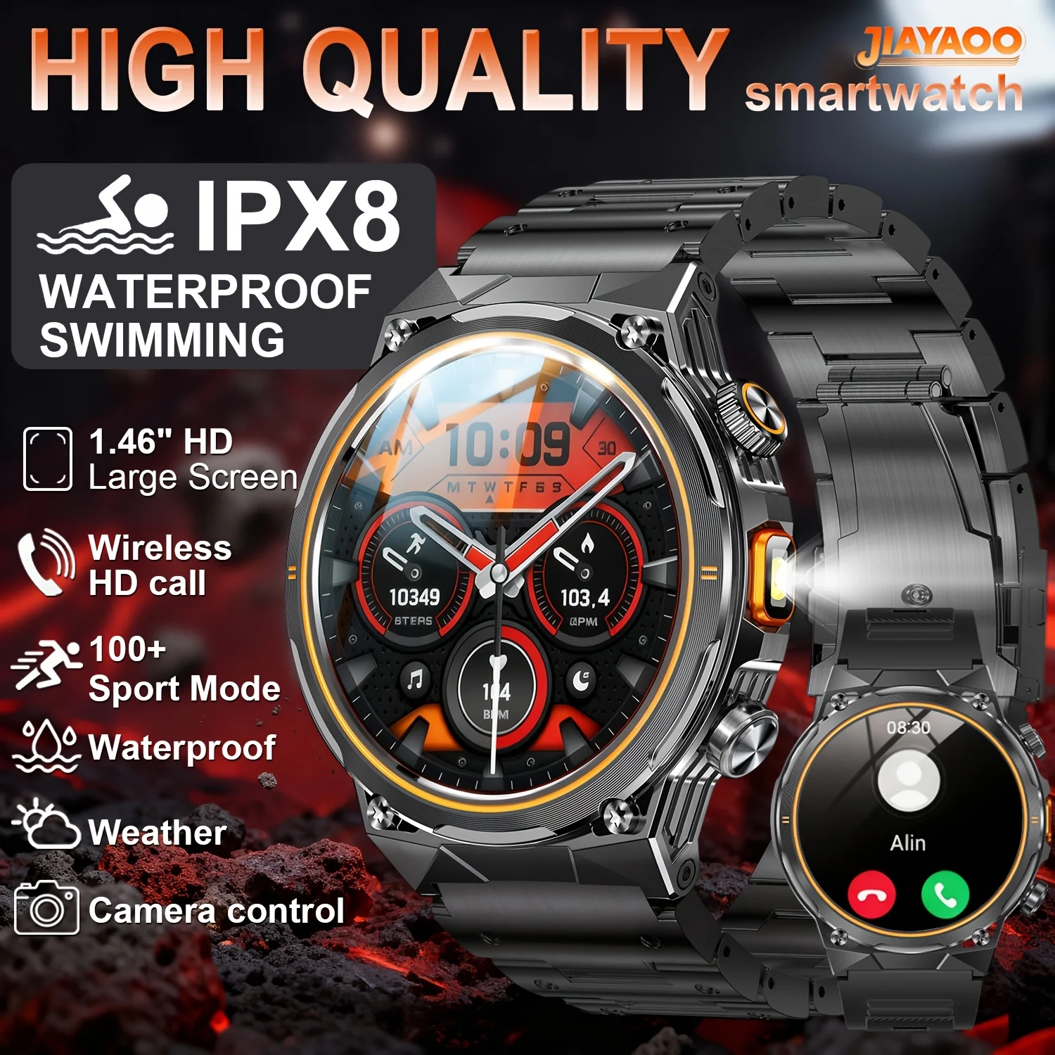 Новые военные смарт-часы 2026 года с аккумулятором 400 мАч, водонепроницаемые IP68, со светодиодным фонариком, мониторингом сердечного ритма и спортивным трекером для мужчин
Новые военные смарт-часы 2026 года с аккумулятором 400 мАч, водонепроницаемые IP68, со светодиодным фонариком, мониторингом сердечного ритма и спортивным трекером для мужчин