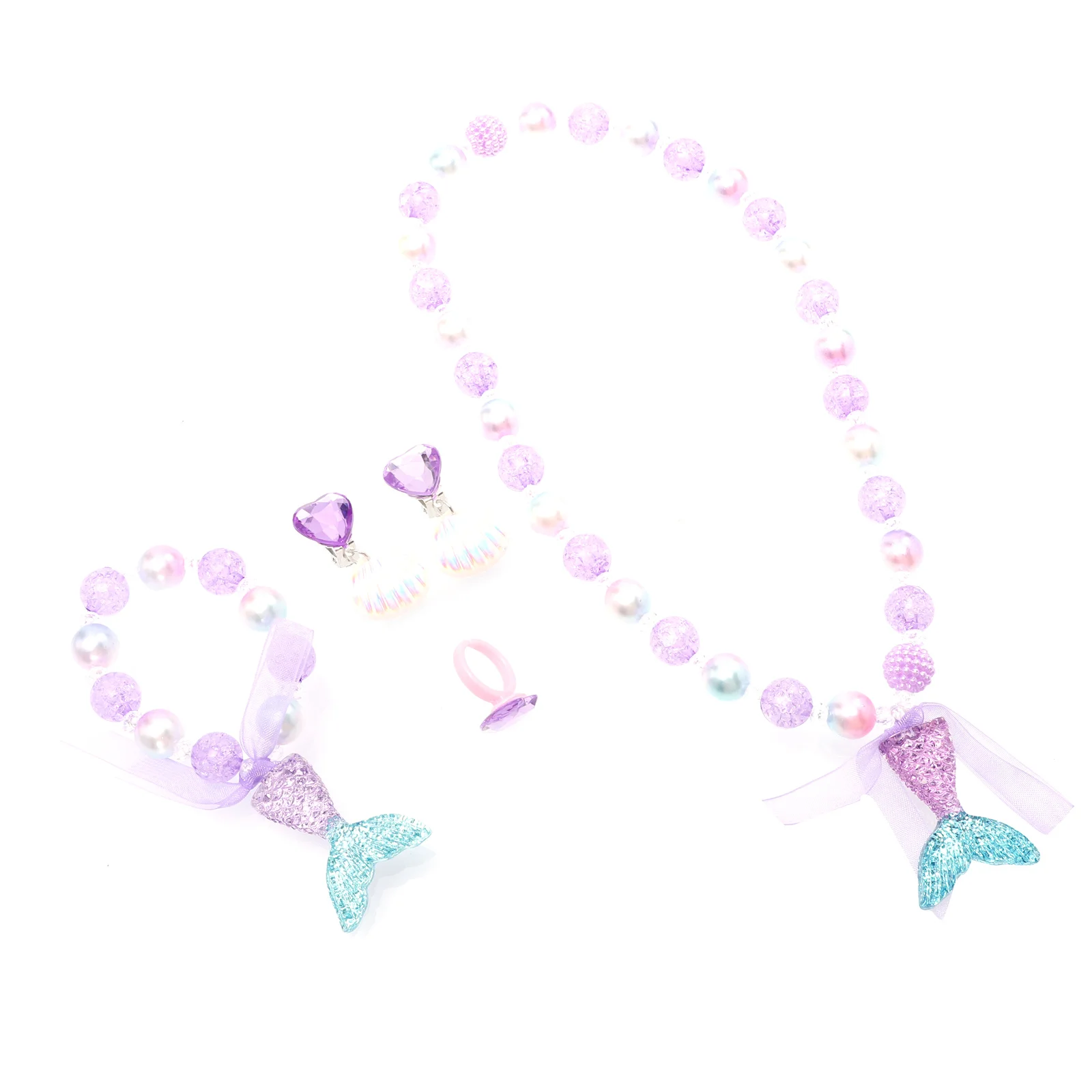 Mermaid Pearl Necklace Clip On Earrings Kids Jewelry Set Party Banquet Gifts Children Plastic Resin Adornments
Mermaid Pearl Necklace Clip On Earrings Kids Jewelry Set Party Banquet Gifts Children Plastic Resin Adornments