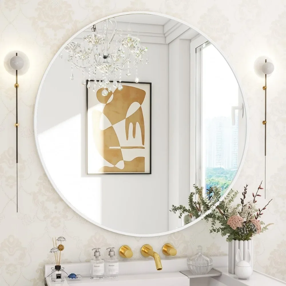 30 Inch Round Mirror, Metal Frame Circle Mirror, Wall Mounted for Entryway, Bathroom, Vanity, Living Room Decorative Mirrors
30 Inch Round Mirror, Metal Frame Circle Mirror, Wall Mounted for Entryway, Bathroom, Vanity, Living Room Decorative Mirrors