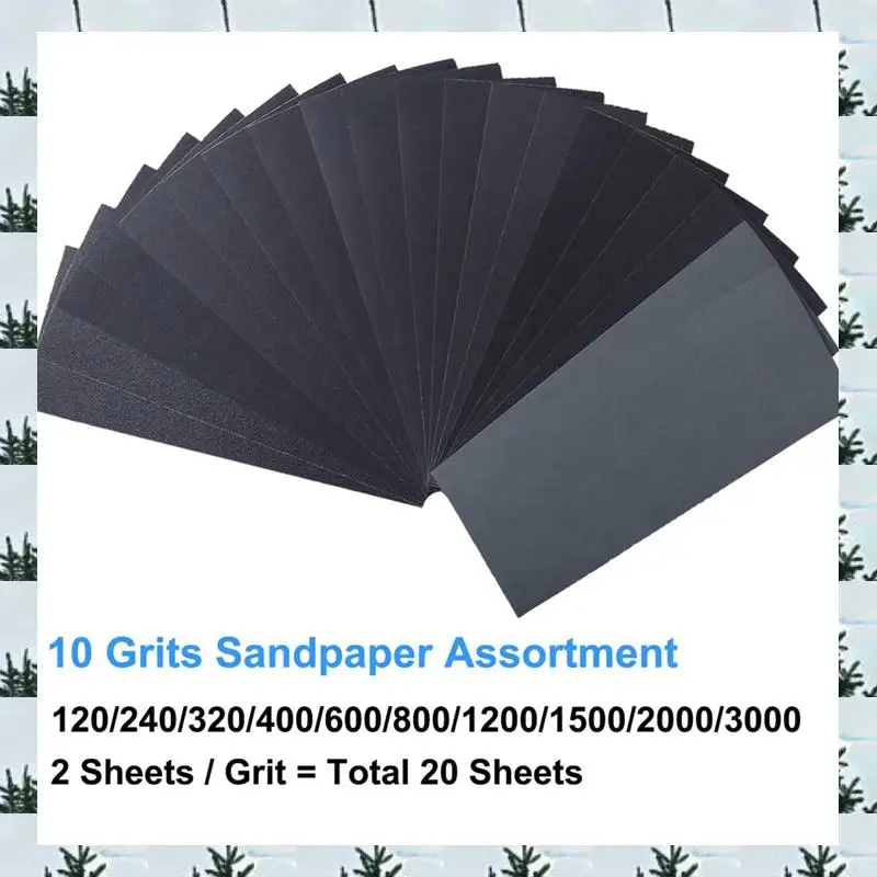 Sandpaper Variety Pack, 20PCS Sand Paper Assorted For Wood Metal Sanding, Wet Dry Sandpaper Sheets , 9 X 3.6 Inch Durable
Sandpaper Variety Pack, 20PCS Sand Paper Assorted For Wood Metal Sanding, Wet Dry Sandpaper Sheets , 9 X 3.6 Inch Durable