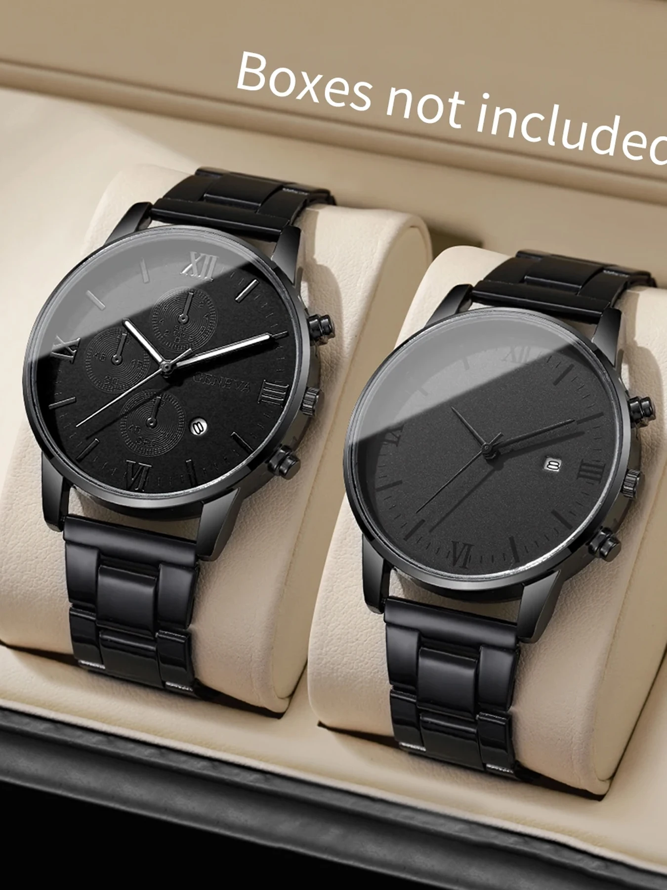 Men's Trendy Roman Digital Fashion Watch Set Men's Black Minimalist Quartz Watch Set
Men's Trendy Roman Digital Fashion Watch Set Men's Black Minimalist Quartz Watch Set