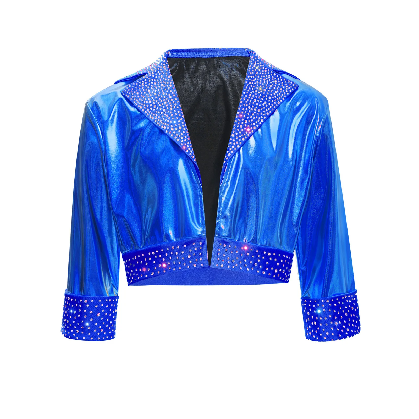 Kids Girls Jacket Jazz Hip Hop Dance Top Shiny Rhinestones Metallic Lapel Collar Long Sleeve Coat 70s 80s Disco Street Dancewear
Kids Girls Jacket Jazz Hip Hop Dance Top Shiny Rhinestones Metallic Lapel Collar Long Sleeve Coat 70s 80s Disco Street Dancewear