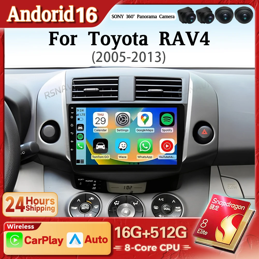 Android 16 Carplay Car Radio Multimedia For Toyota RAV4 Rav 4 2005 - 2013 navigation video DVD Autoradio Stereo Snapdragon GPS
Android 16 Carplay Car Radio Multimedia For Toyota RAV4 Rav 4 2005 - 2013 navigation video DVD Autoradio Stereo Snapdragon GPS