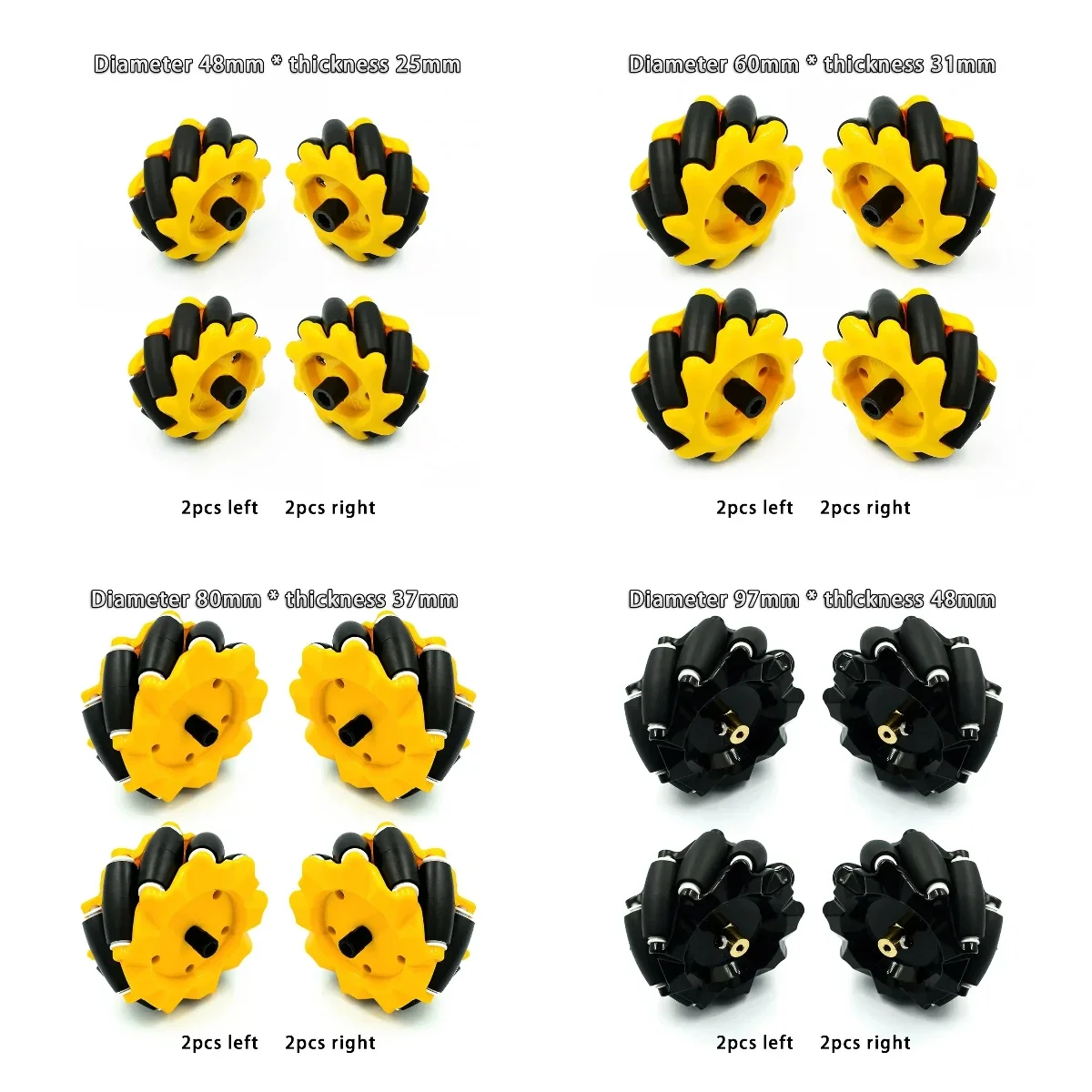 4pcs/lot McNamum wheel omnidirectional wheel 48mm 60mm 80mm 97mm High Hardness Plastic Wheel TT Motor Smart Robot Car 6mm hubs
4pcs/lot McNamum wheel omnidirectional wheel 48mm 60mm 80mm 97mm High Hardness Plastic Wheel TT Motor Smart Robot Car 6mm hubs