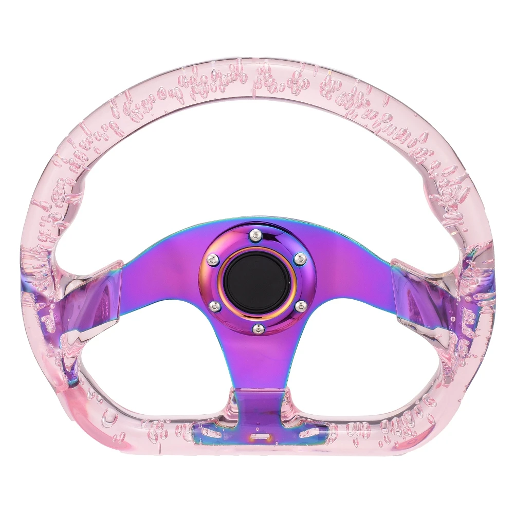D-Shape Transparent Acrylic Car Steering Wheel Flat Dish Steering Wheel 3 Spokes Universal Sports Race Classic Style 32cm
D-Shape Transparent Acrylic Car Steering Wheel Flat Dish Steering Wheel 3 Spokes Universal Sports Race Classic Style 32cm