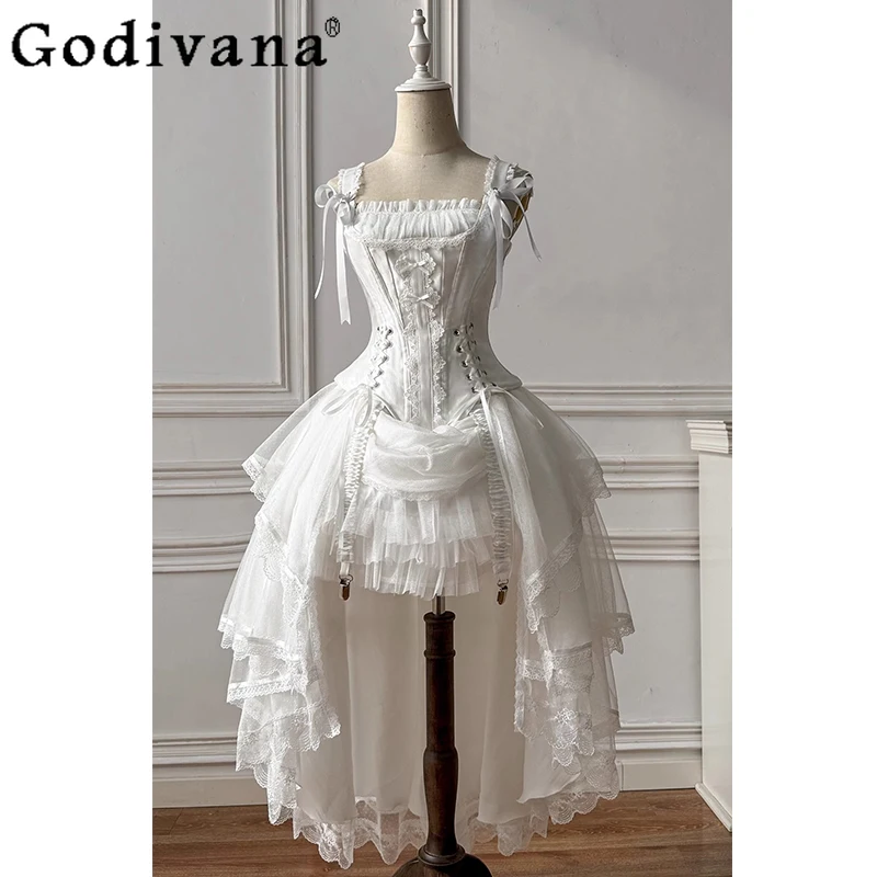 French Elegant Retro Sweet Princess Dresses Women's High Waist Slim Long Tail Tea Party Dress Girls Lolita Style Dress Vestidos
French Elegant Retro Sweet Princess Dresses Women's High Waist Slim Long Tail Tea Party Dress Girls Lolita Style Dress Vestidos