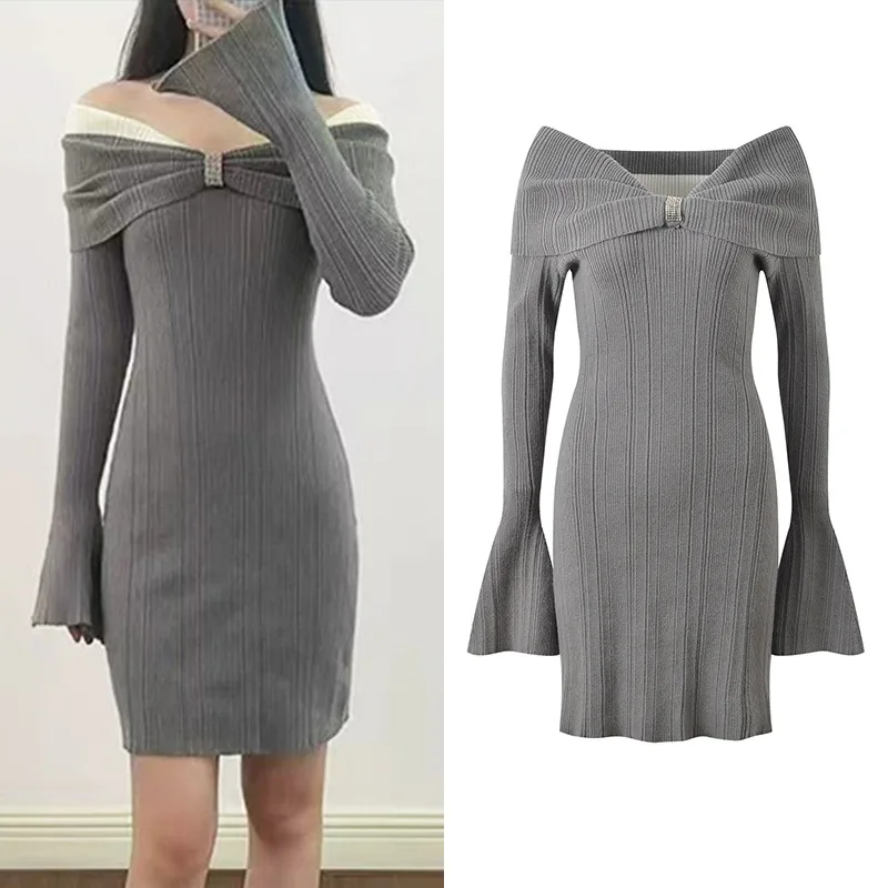 CHUJIE 2025 Autumn New Design Color-Block Off-Shoulder Sexy Elegant Fashion Slim Fit Flared Sleeve Dress
CHUJIE 2025 Autumn New Design Color-Block Off-Shoulder Sexy Elegant Fashion Slim Fit Flared Sleeve Dress