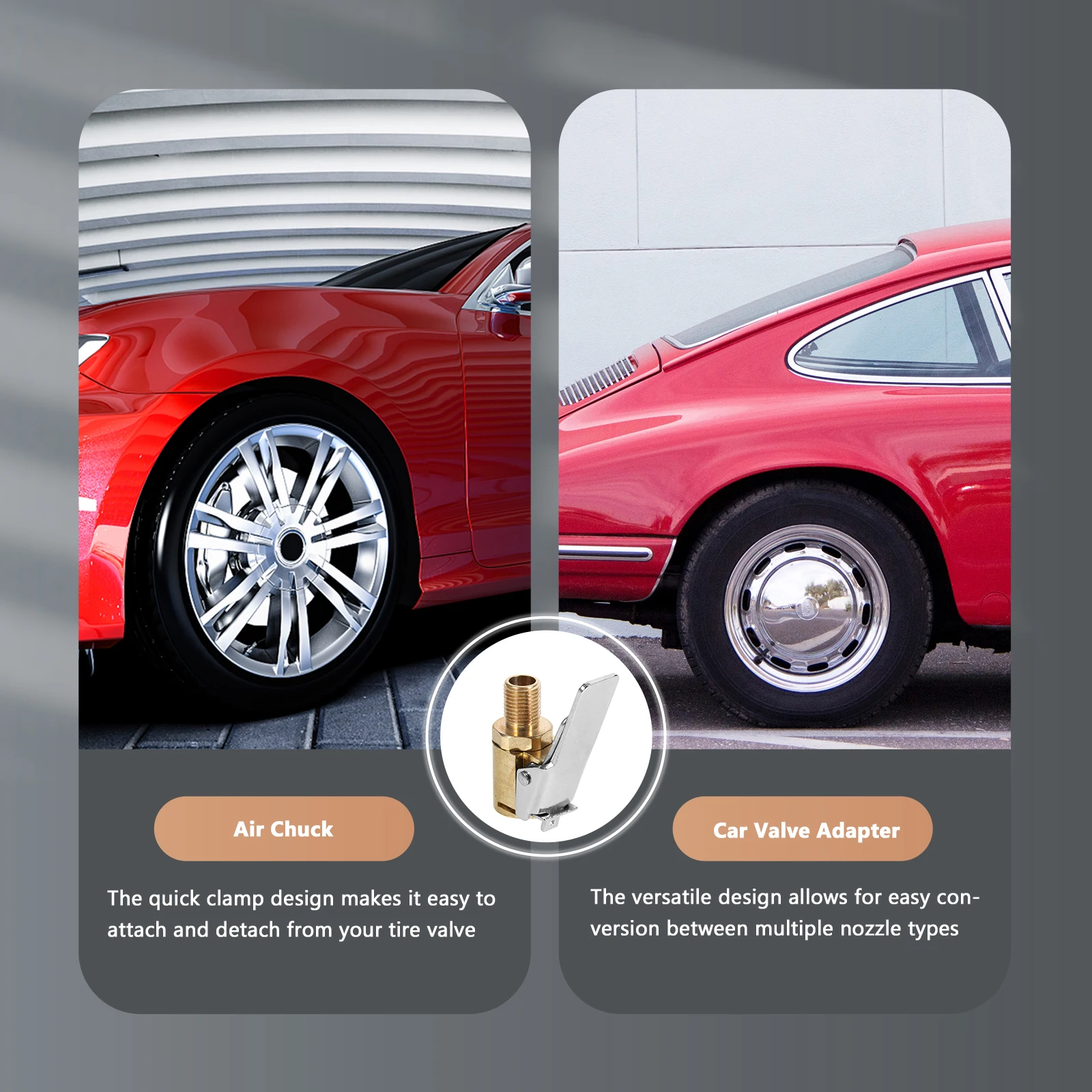 Car Valve Adapter Durable Air Pump Thread Nozzle Clamp Design Quick Attachment Motorcycle Air Chuck Car Valve Adapter 
Car Valve Adapter Durable Air Pump Thread Nozzle Clamp Design Quick Attachment Motorcycle Air Chuck Car Valve Adapter