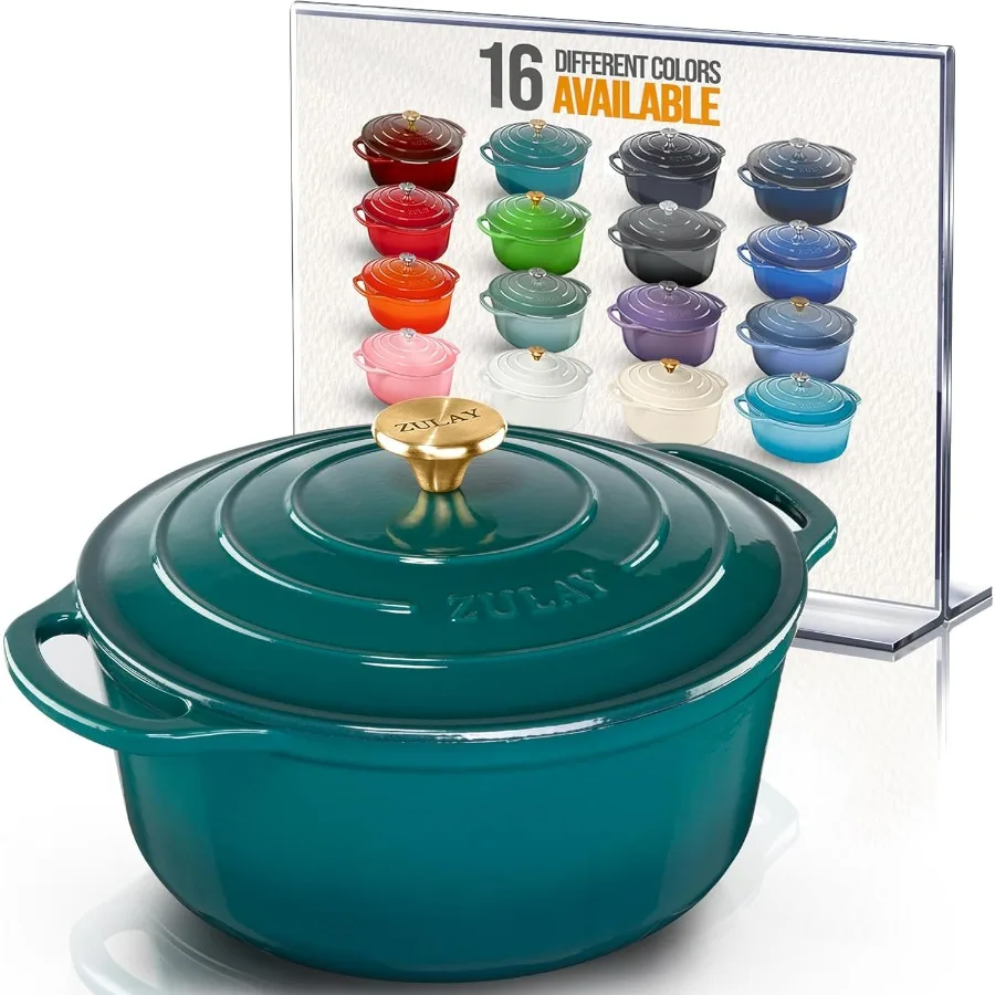 5-литровая эмалированная чугунная голландская кастрюля с крышкой — долговечность и безопасная для духовки до 500 ° F – сверхмощная посуда идеально подходит для
5-литровая эмалированная чугунная голландская кастрюля с крышкой — долговечность и безопасная для духовки до 500 ° F – сверхмощная посуда идеально подходит для