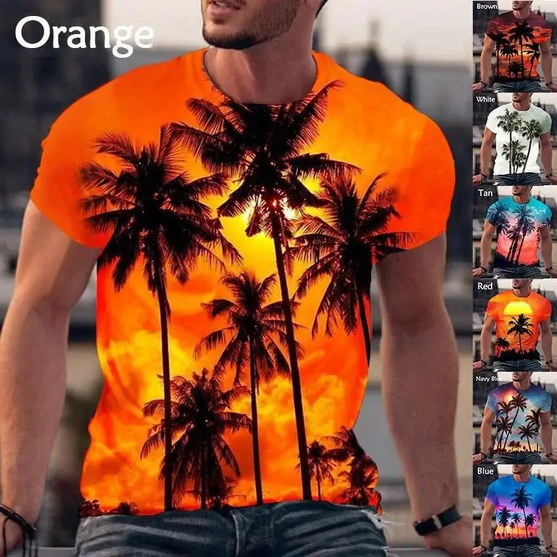 Men's clothing casual T-shirt 3D digital printed coconut tree graphic short sleeved loose breathable round neck top for men
Men's clothing casual T-shirt 3D digital printed coconut tree graphic short sleeved loose breathable round neck top for men