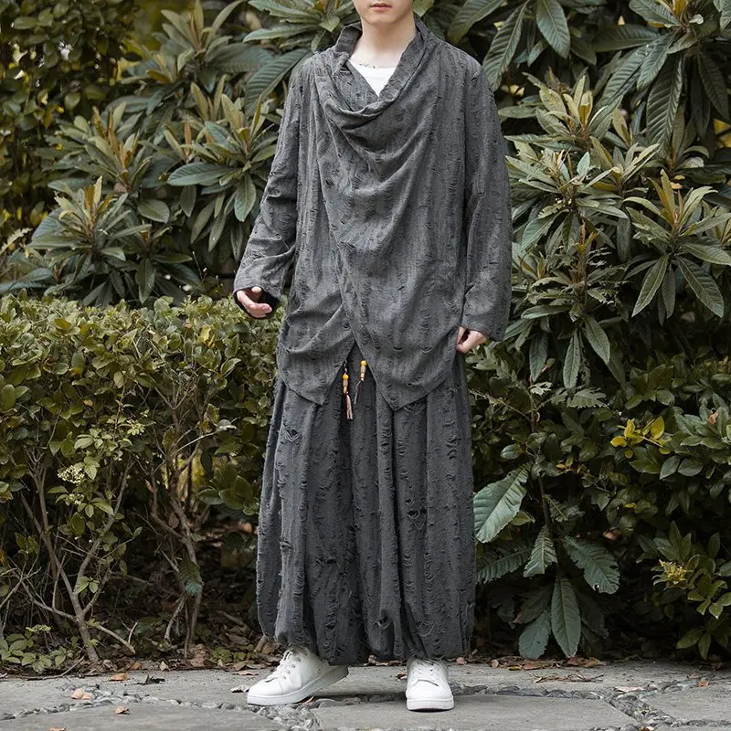 New Chinese Style Men's T-Shirt Set with Torn Collar And Asymmetrical Design Loose Fit Long Sleeve Antibacterial Thin Plastic...
New Chinese Style Men's T-Shirt Set with Torn Collar And Asymmetrical Design Loose Fit Long Sleeve Antibacterial Thin Plastic...