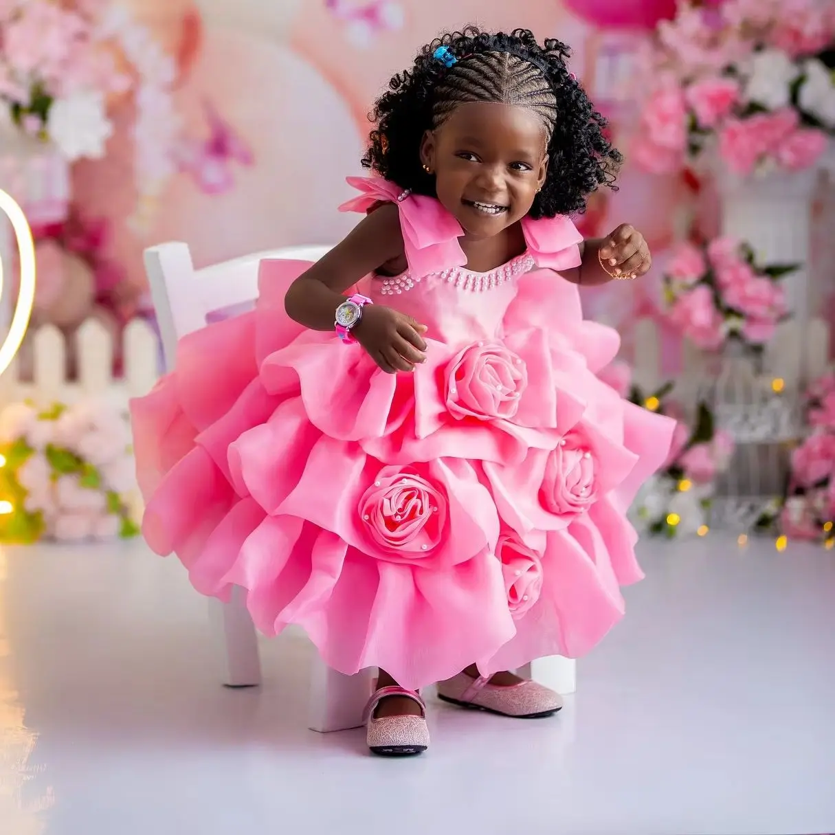 Pink Flower Girl Dresses Customized Litter Queen Kids Princess Formal First Year Girls Birthday Dress For Wedding
Pink Flower Girl Dresses Customized Litter Queen Kids Princess Formal First Year Girls Birthday Dress For Wedding