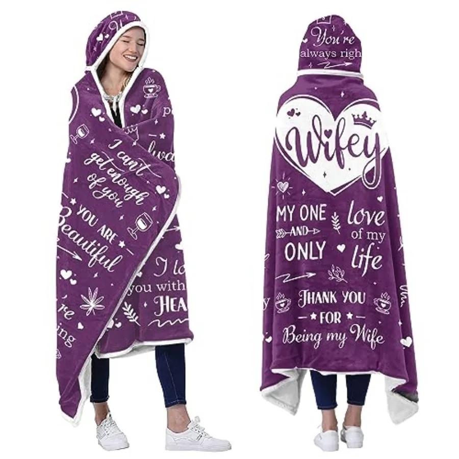Wife Fleece Wearable Blanket Hoodie - Wife Gifts from Husband - Gifts for Wife for Christmas, Wife Birthday Gift Idea, Gifts fo
Wife Fleece Wearable Blanket Hoodie - Wife Gifts from Husband - Gifts for Wife for Christmas, Wife Birthday Gift Idea, Gifts fo