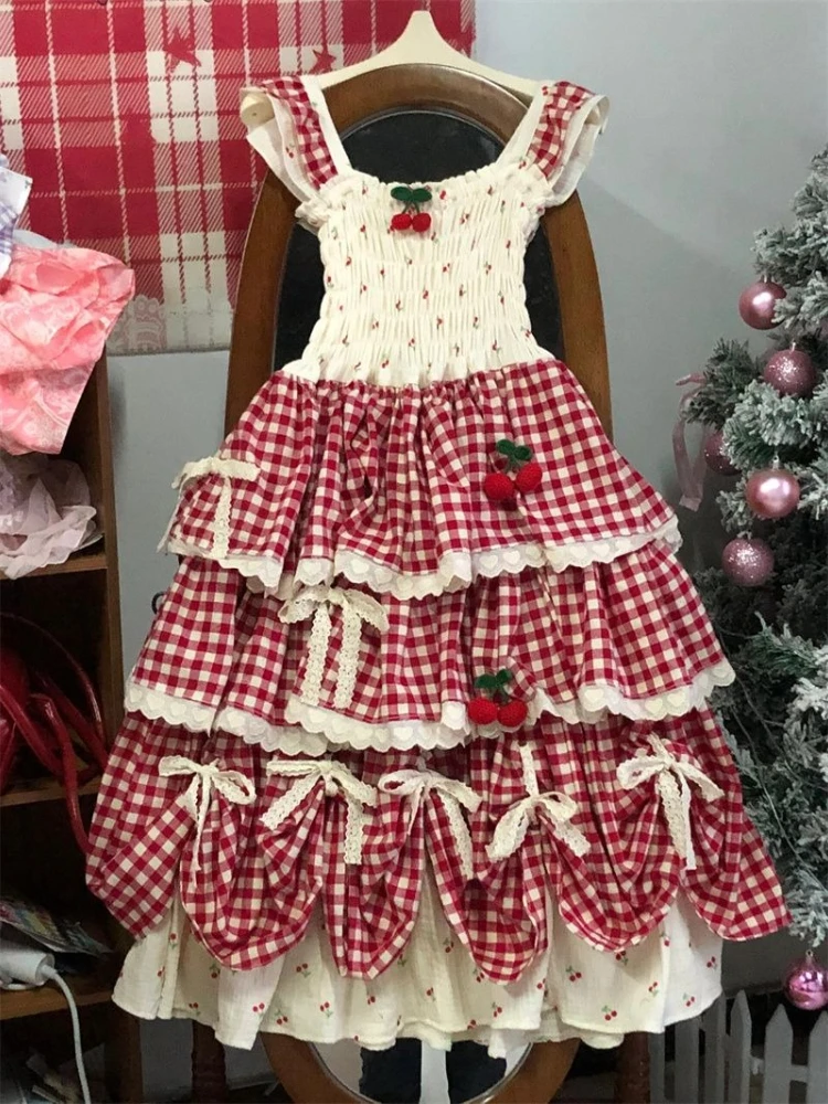 New Design Red Plaid Patchwork Dress Women Korean Fashion Bow Sweet Fluffy Dresses Aesthetic Fit Chic Vintage Clothing Summer
New Design Red Plaid Patchwork Dress Women Korean Fashion Bow Sweet Fluffy Dresses Aesthetic Fit Chic Vintage Clothing Summer