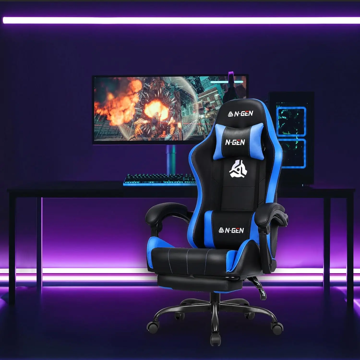 Video Gaming Chair with Footrest High Back Ergonomic Comfortable Office Computer Desk with Lumbar Support Height Adjustable
Video Gaming Chair with Footrest High Back Ergonomic Comfortable Office Computer Desk with Lumbar Support Height Adjustable