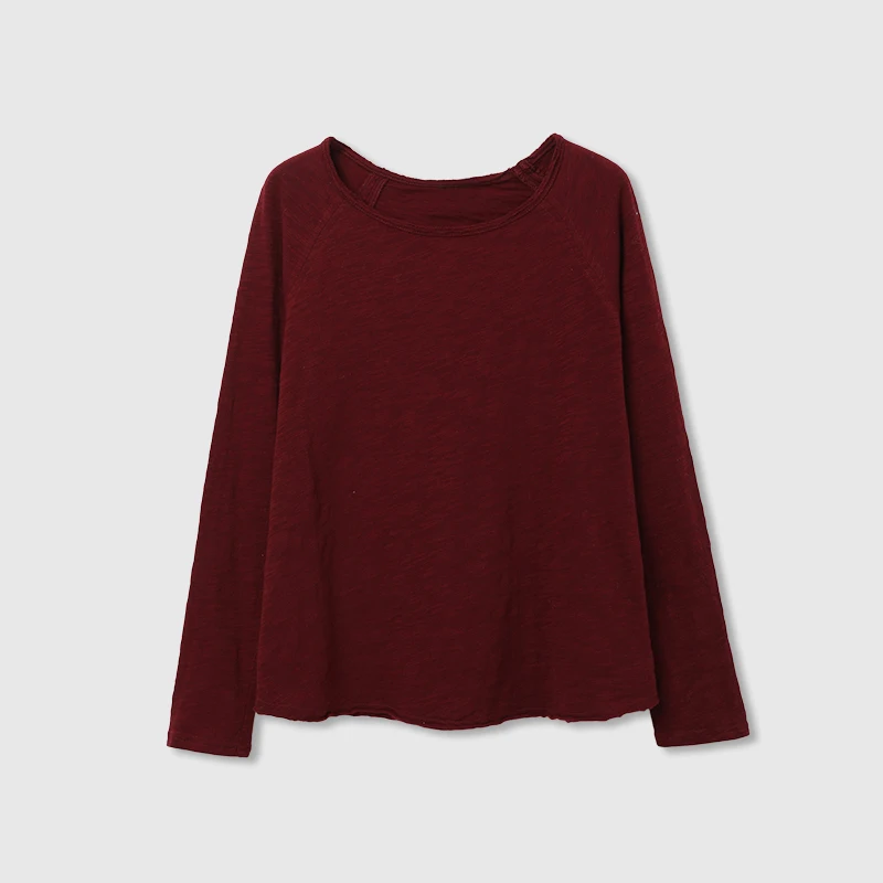 Ayuko Studio Women's Long Sleeve T-Shirt Worn-In Texture Cotton Loose Fit Washed out Casual Style round Neck Mid-Length
Ayuko Studio Women's Long Sleeve T-Shirt Worn-In Texture Cotton Loose Fit Washed out Casual Style round Neck Mid-Length