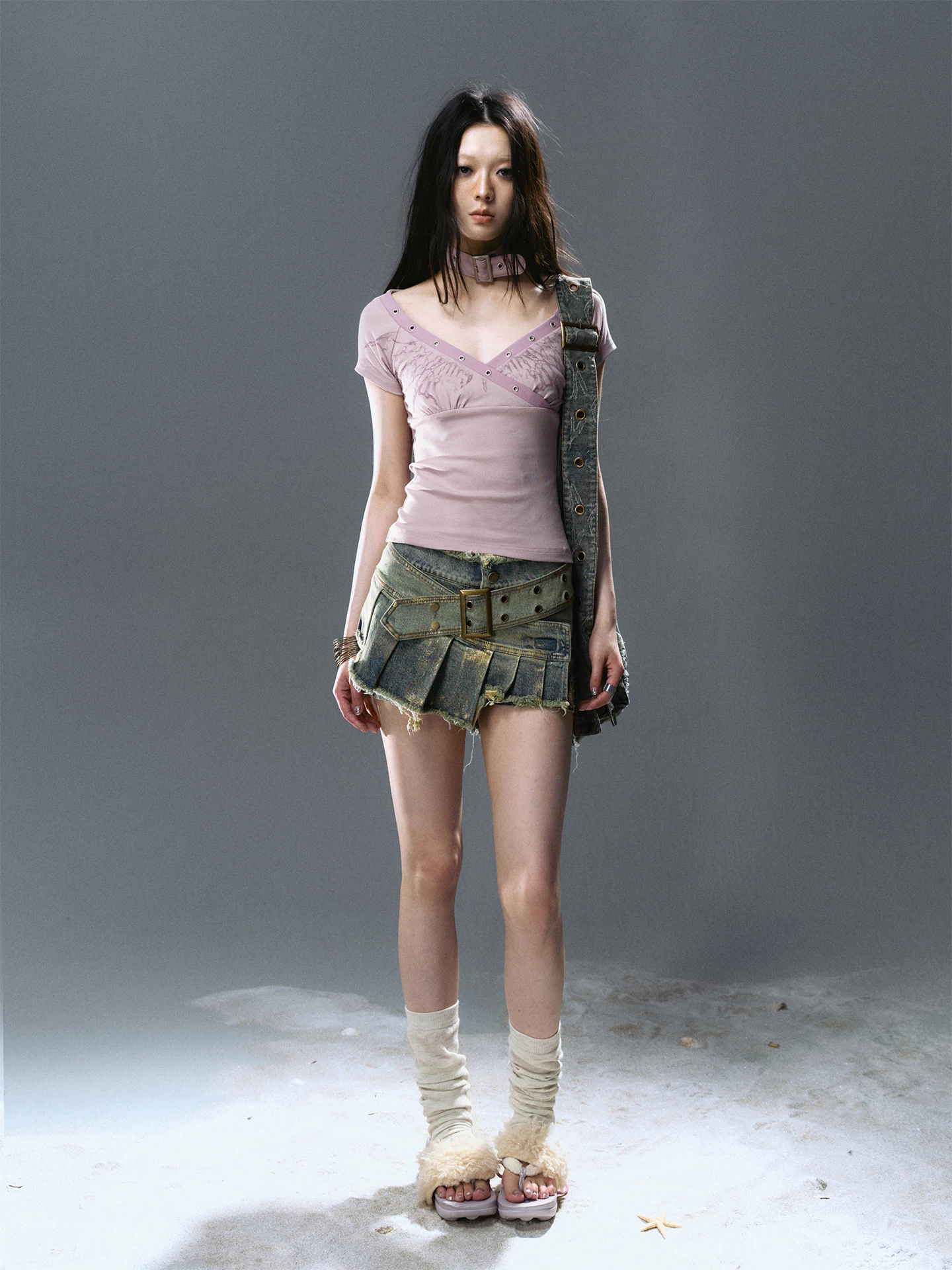 CestNous Punk Street Sle Gold Emed Джинсовая юбка Брюки Женские лоскутные пояса Асимметричная плиссированная юбка Брюки
CestNous Punk Street Sle Gold Emed Джинсовая юбка Брюки Женские лоскутные пояса Асимметричная плиссированная юбка Брюки