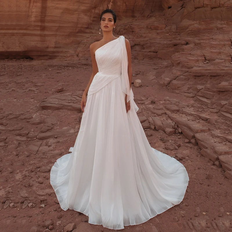 Eightree Boho A-Line Wedding Dresses One Shoulder Sweep Train Princess Wedding Ball Gowns Women Bridal Prom Dress Customized
Eightree Boho A-Line Wedding Dresses One Shoulder Sweep Train Princess Wedding Ball Gowns Women Bridal Prom Dress Customized