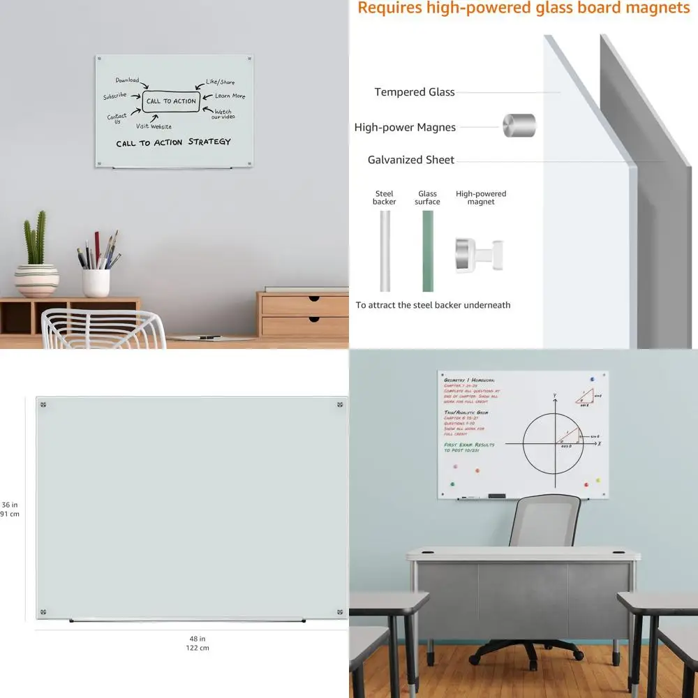 Magnetic Whiteboard, Dry-Erase, Frameless, 48 Wide x 36 High
Magnetic Whiteboard, Dry-Erase, Frameless, 48 Wide x 36 High