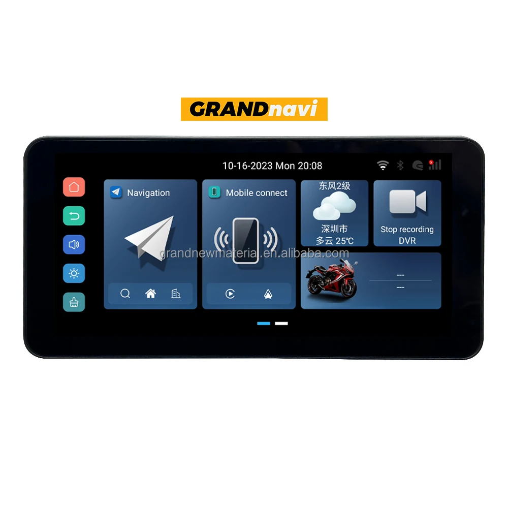 Мотоциклетная навигационная система Grandnavi Android 12 с 6,3-дюймовым водонепроницаемым сенсорным экраном из ABS-материала, поддержка Android Auto
Мотоциклетная навигационная система Grandnavi Android 12 с 6,3-дюймовым водонепроницаемым сенсорным экраном из ABS-материала, поддержка Android Auto
