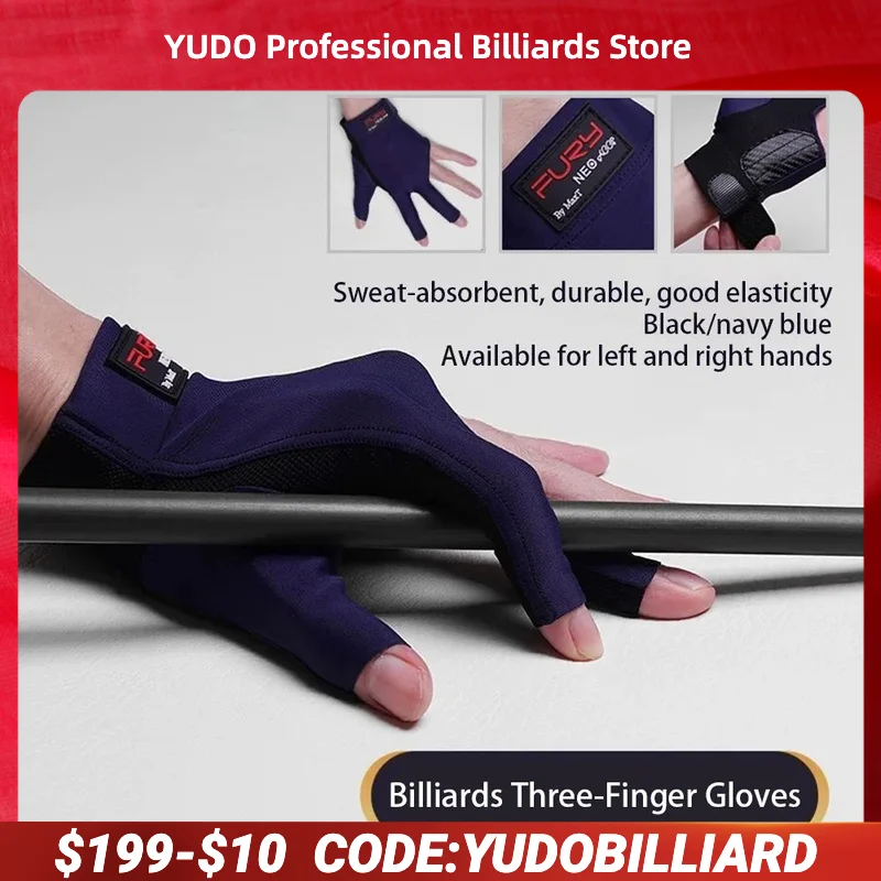 Original FURY Billiard Gloves with Blue/Black Non-slip Lycra Fabric 3 finger Pool Gloves Snooker Glove for Billiard Accessories
Original FURY Billiard Gloves with Blue/Black Non-slip Lycra Fabric 3 finger Pool Gloves Snooker Glove for Billiard Accessories