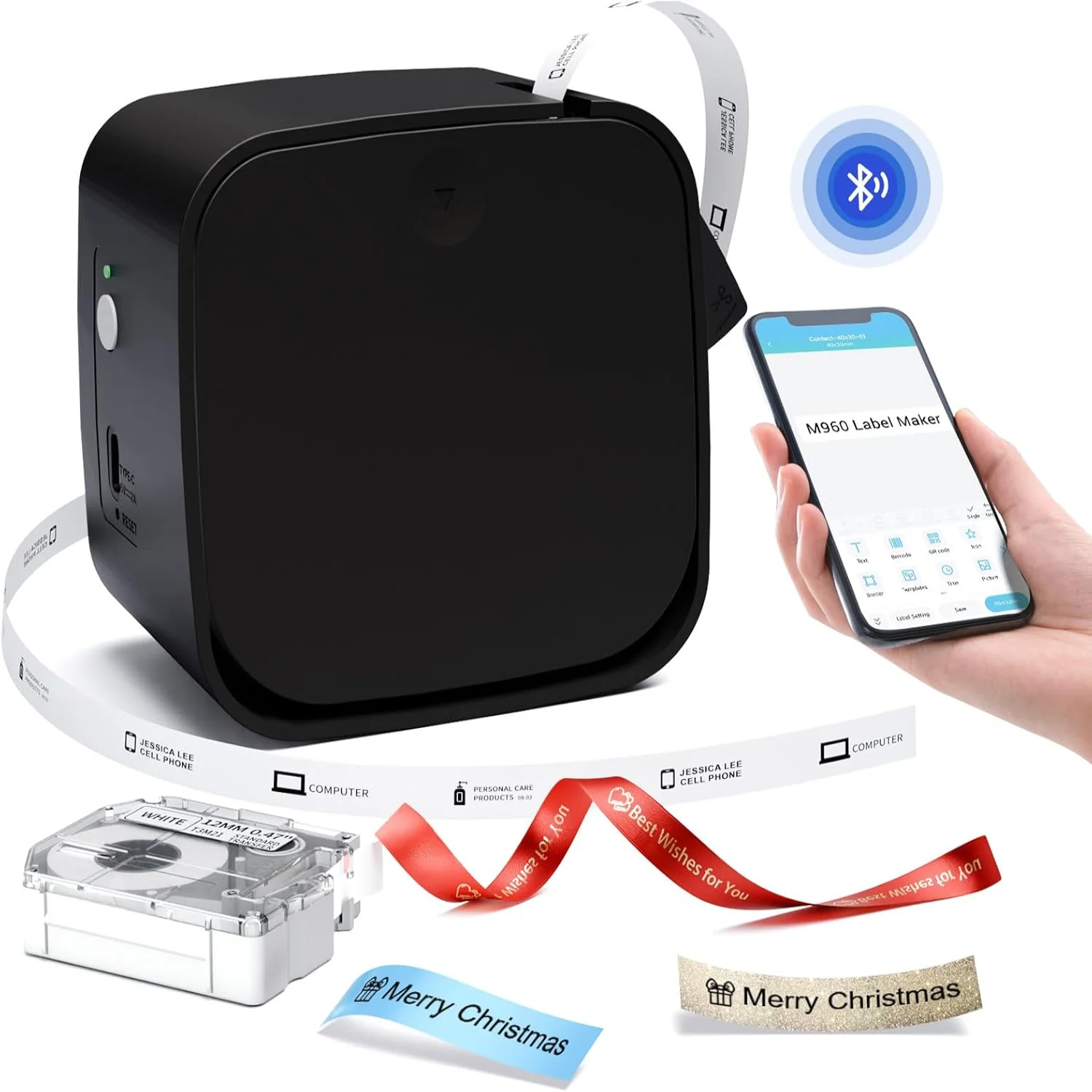 M960 Portable Label Maker Machine with Tape-Bluetooth Thermal Label Printer for , Office, , School, Sticker Maker with Multiple
M960 Portable Label Maker Machine with Tape-Bluetooth Thermal Label Printer for , Office, , School, Sticker Maker with Multiple