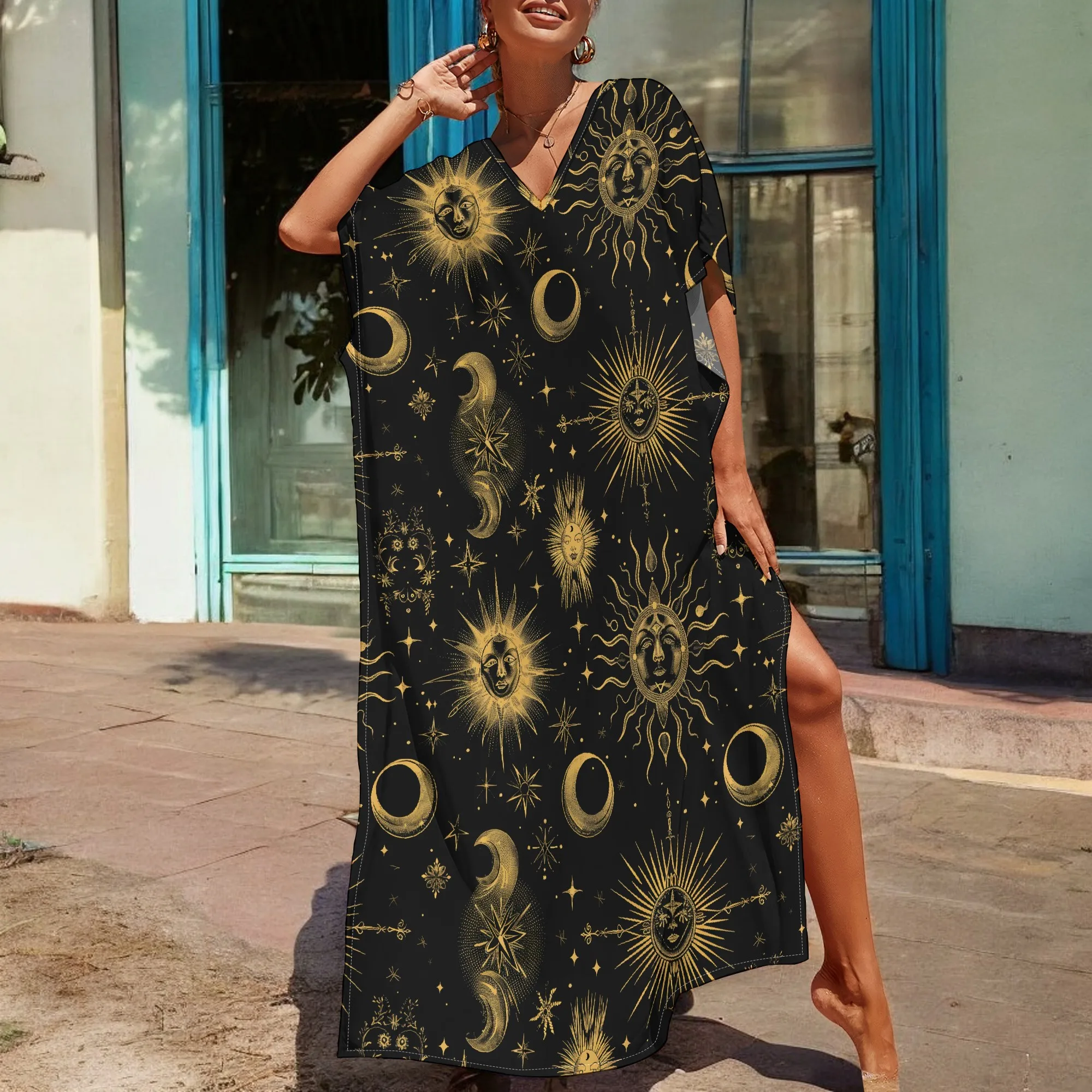 Celestial Sun and Moon Kaftan Dress Afrocentric S-3XL Women's V-Neck Summer Fashion
Celestial Sun and Moon Kaftan Dress Afrocentric S-3XL Women's V-Neck Summer Fashion