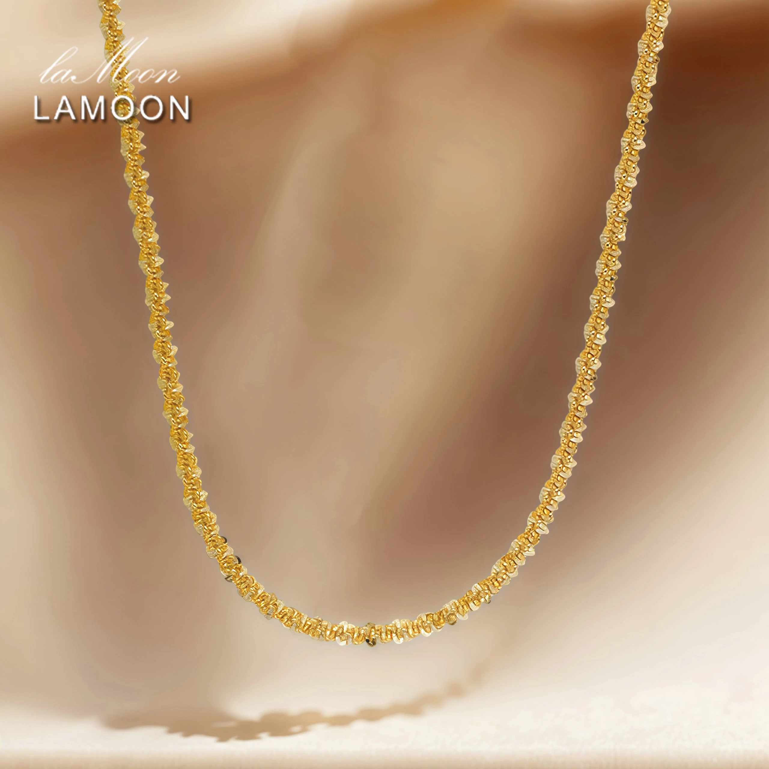 LAMOON S925 Sterling Silver Simple 14k Gold Vermeil Holiday Necklace For Women Men Personality Party Daily Fine Jewelry Gift
LAMOON S925 Sterling Silver Simple 14k Gold Vermeil Holiday Necklace For Women Men Personality Party Daily Fine Jewelry Gift