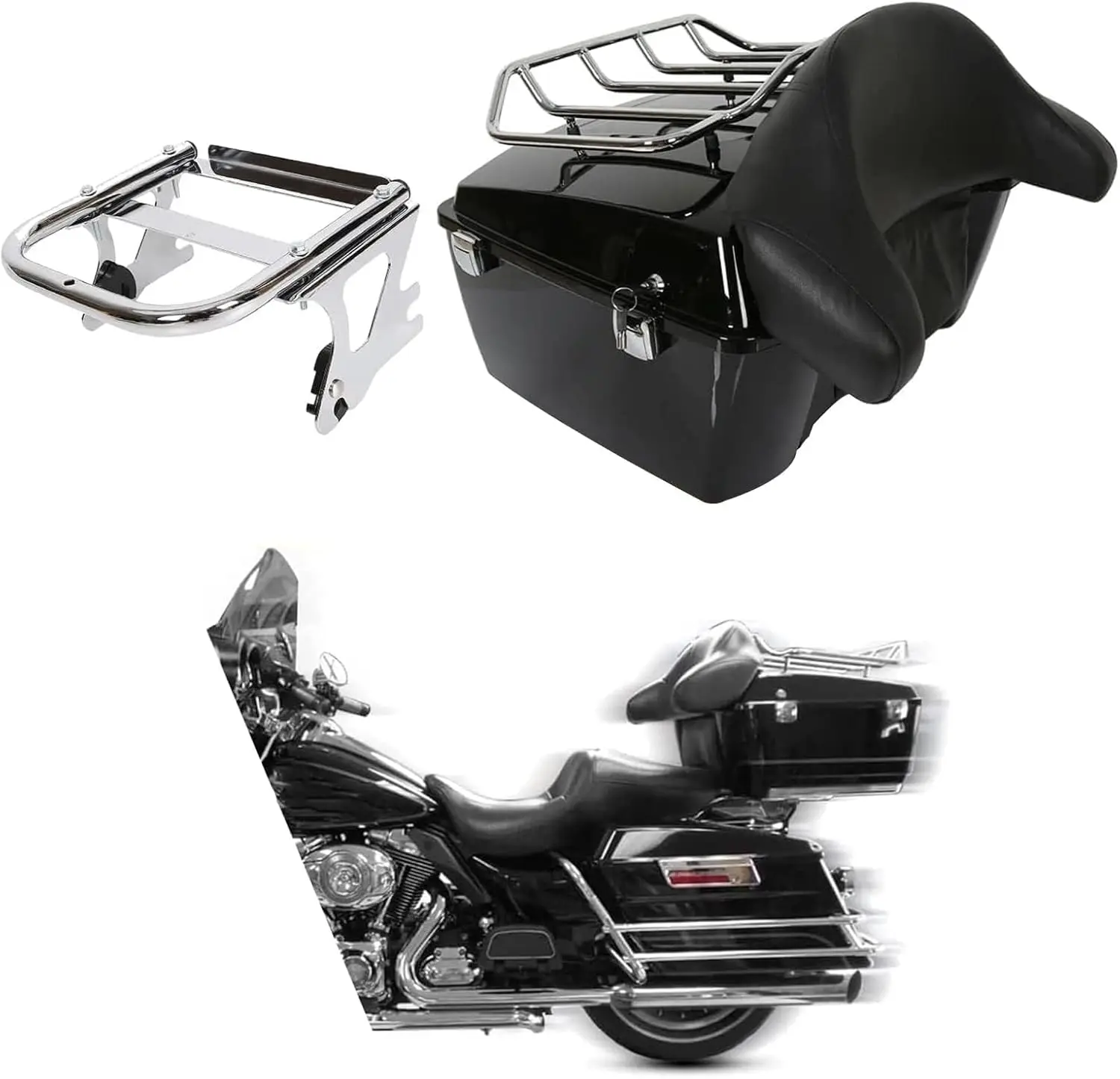 Багажник King Touring с верхней багажникой, монтажная стойка 2-UP, совместимая с Harley Davidson Touring Road Glide 1997-2008 годов
Багажник King Touring с верхней багажникой, монтажная стойка 2-UP, совместимая с Harley Davidson Touring Road Glide 1997-2008 годов