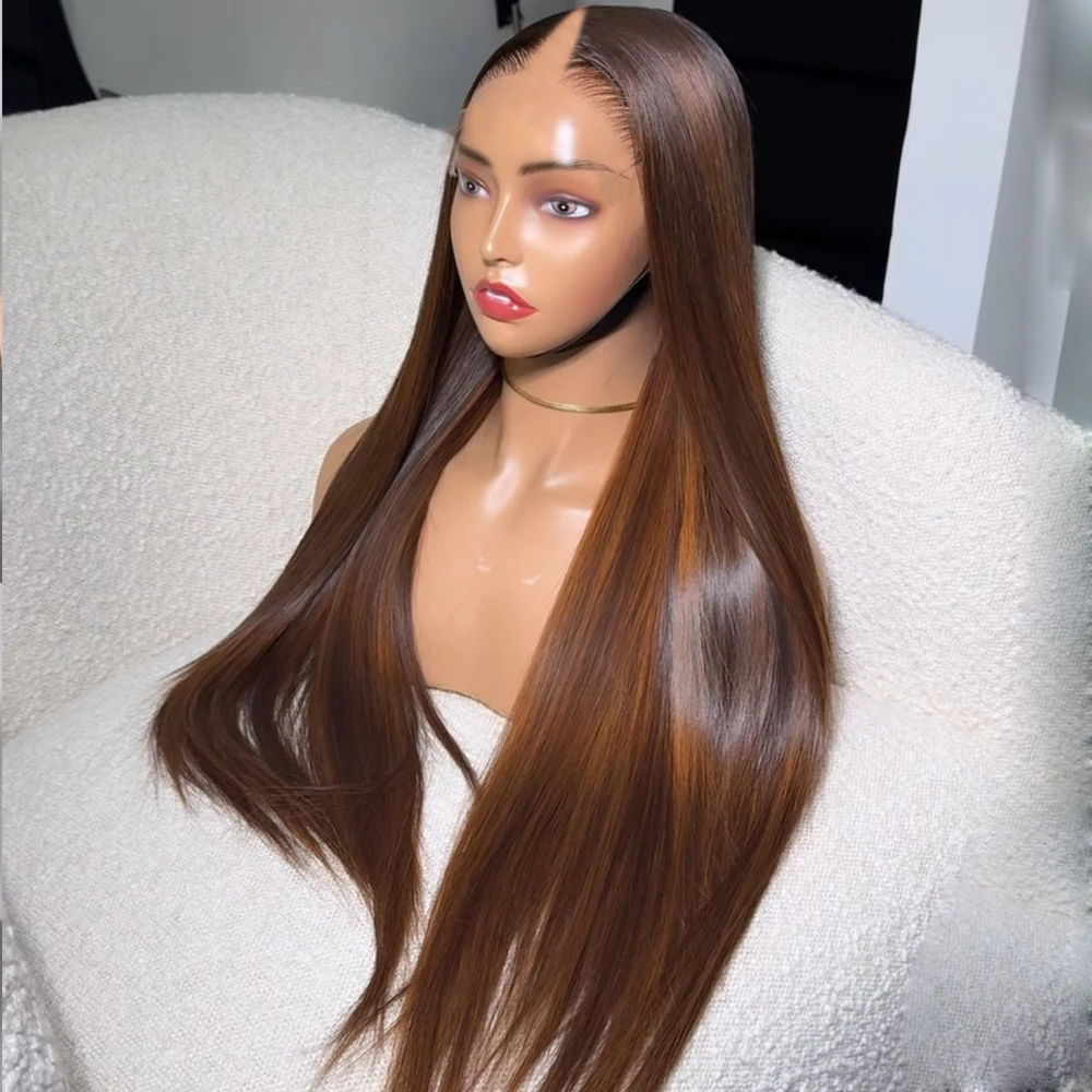 Long Silk Straight Ash Chestnu Brown Hightlight U Part Wig 100% HumanHair for Women Glueless V Part Wig Easy Wear European Hair
Long Silk Straight Ash Chestnu Brown Hightlight U Part Wig 100% HumanHair for Women Glueless V Part Wig Easy Wear European Hair