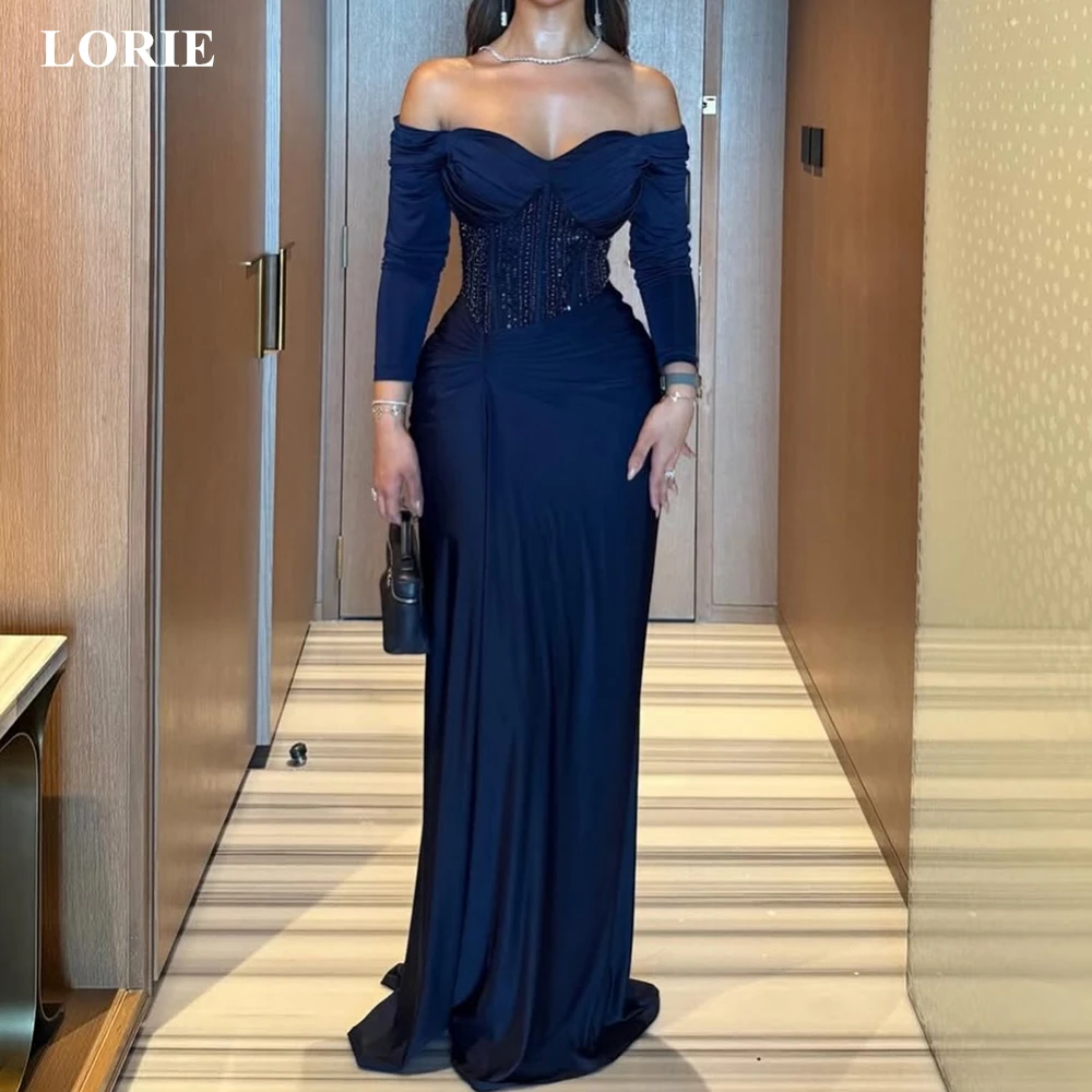 LORIE Charming Solid Prom Dresses Pleated Off The Shoulder Beading Evening Dress Sheath Long Lady Party Gowns 2026 Customized
LORIE Charming Solid Prom Dresses Pleated Off The Shoulder Beading Evening Dress Sheath Long Lady Party Gowns 2026 Customized