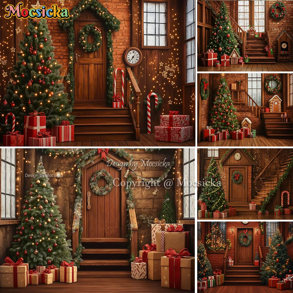 Mocsicka Christmas Cabin Room Background Photography Xmas Tree Wreath Wooden Staircase Backdrop Winter Kids Photobooth Studio
Mocsicka Christmas Cabin Room Background Photography Xmas Tree Wreath Wooden Staircase Backdrop Winter Kids Photobooth Studio