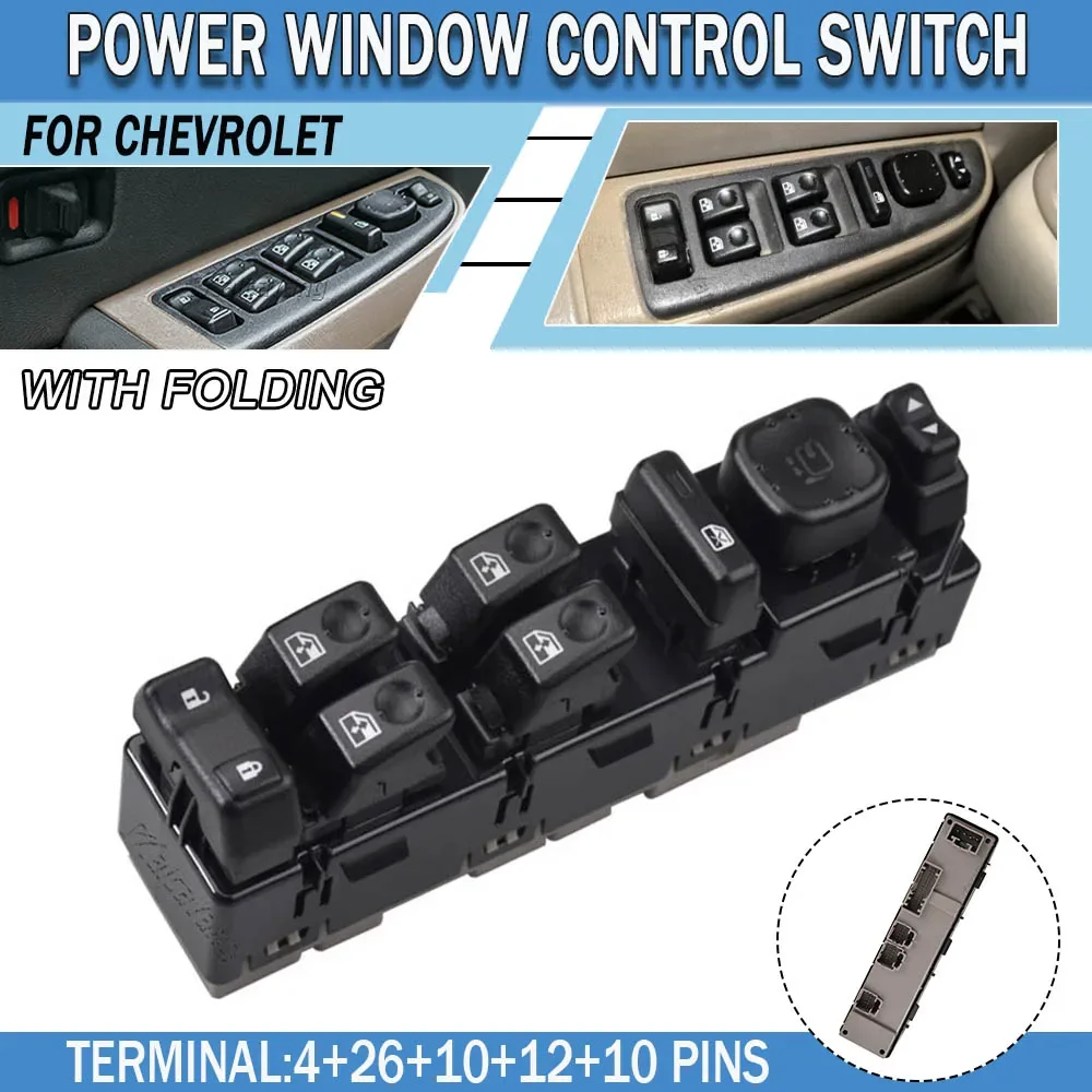 Переключатель управления стеклоподъемником для GMC Sierra Yukon XL Chevy Avalanche Suburban Tahoe Cadillac Escalade Hummer H2 
Переключатель управления стеклоподъемником для GMC Sierra Yukon XL Chevy Avalanche Suburban Tahoe Cadillac Escalade Hummer H2