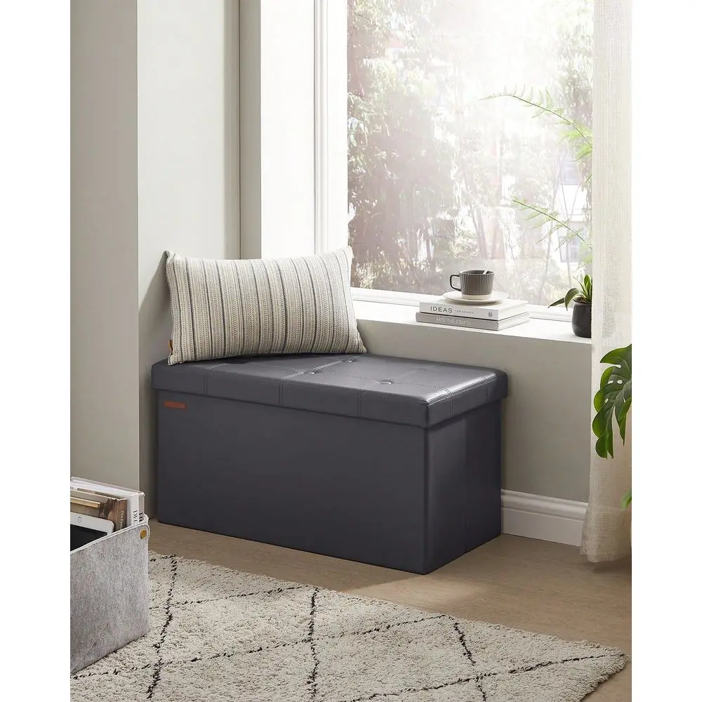 30 Inches Folding Storage Ottoman Bench Storage Chest Footrest Padded Seat Faux Leather, Holds Up To 660 Lb Black, White, Brown
30 Inches Folding Storage Ottoman Bench Storage Chest Footrest Padded Seat Faux Leather, Holds Up To 660 Lb Black, White, Brown