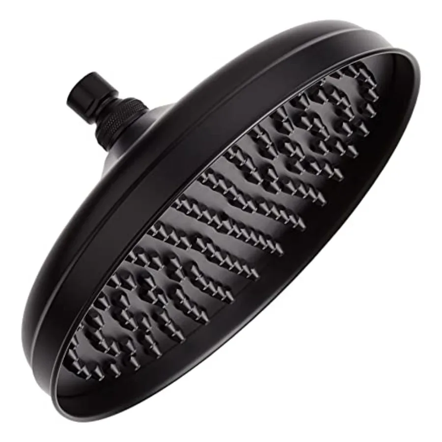 Rain shower head for bathroom use, ABS plastic, matte black, 1.8 GPM flow rate, single function, 10-inch diameter
Rain shower head for bathroom use, ABS plastic, matte black, 1.8 GPM flow rate, single function, 10-inch diameter