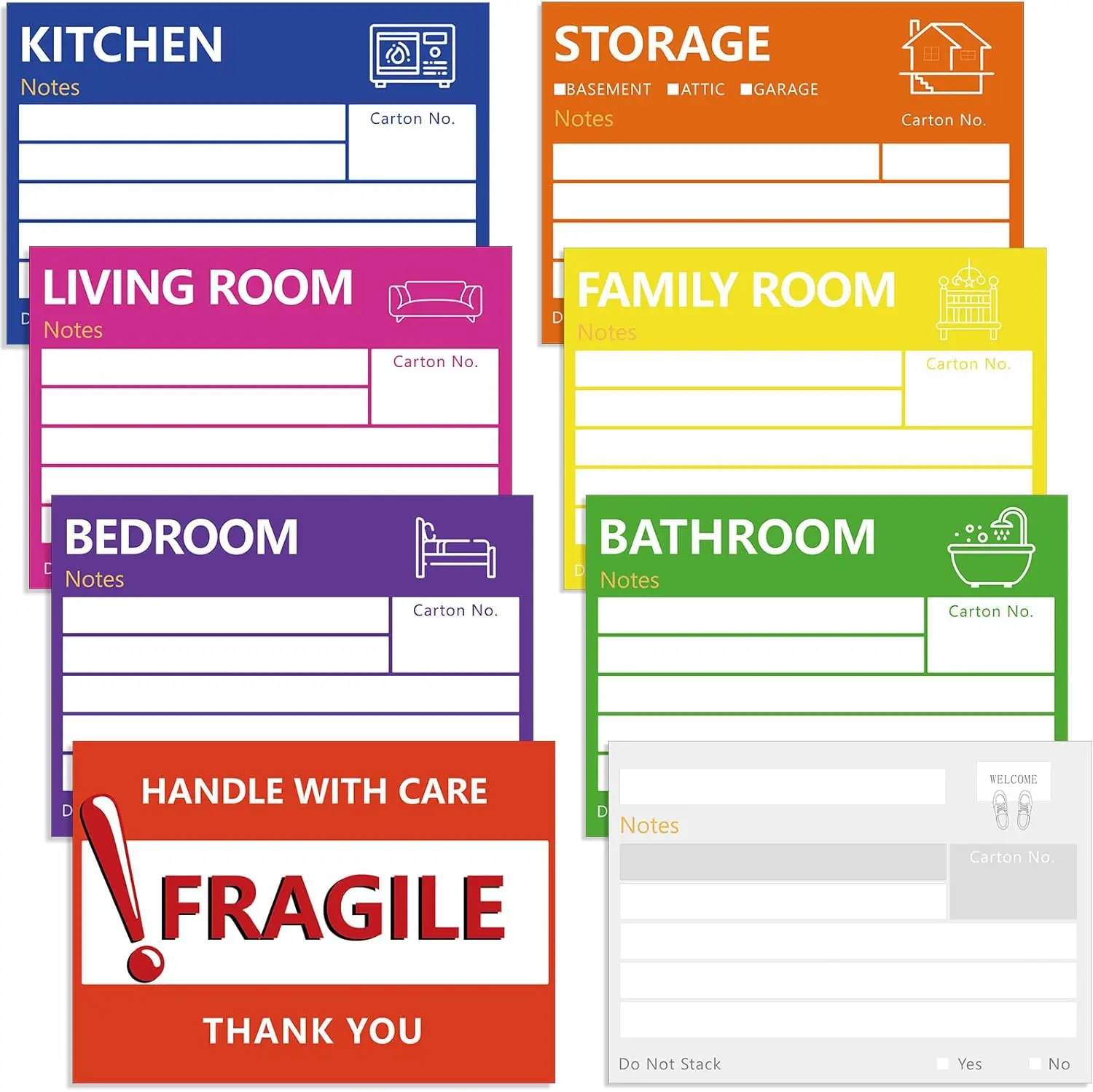 6x4in Large Moving Labels for Boxes, Color Coded Stickers with Writeable Notes, 160pcs for Home Packing
6x4in Large Moving Labels for Boxes, Color Coded Stickers with Writeable Notes, 160pcs for Home Packing