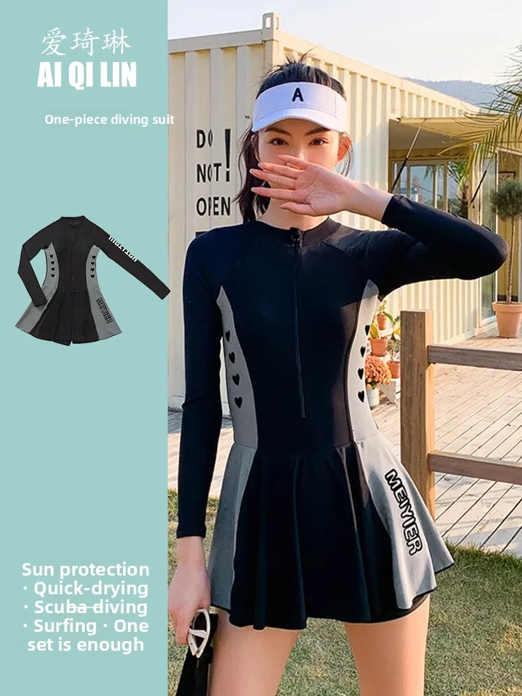 Mermaid Sle Long Sve Diving Suit Women's Swimsuit Surfing Swimming Costume Slimming Belly Covering Sun Protection
Mermaid Sle Long Sve Diving Suit Women's Swimsuit Surfing Swimming Costume Slimming Belly Covering Sun Protection