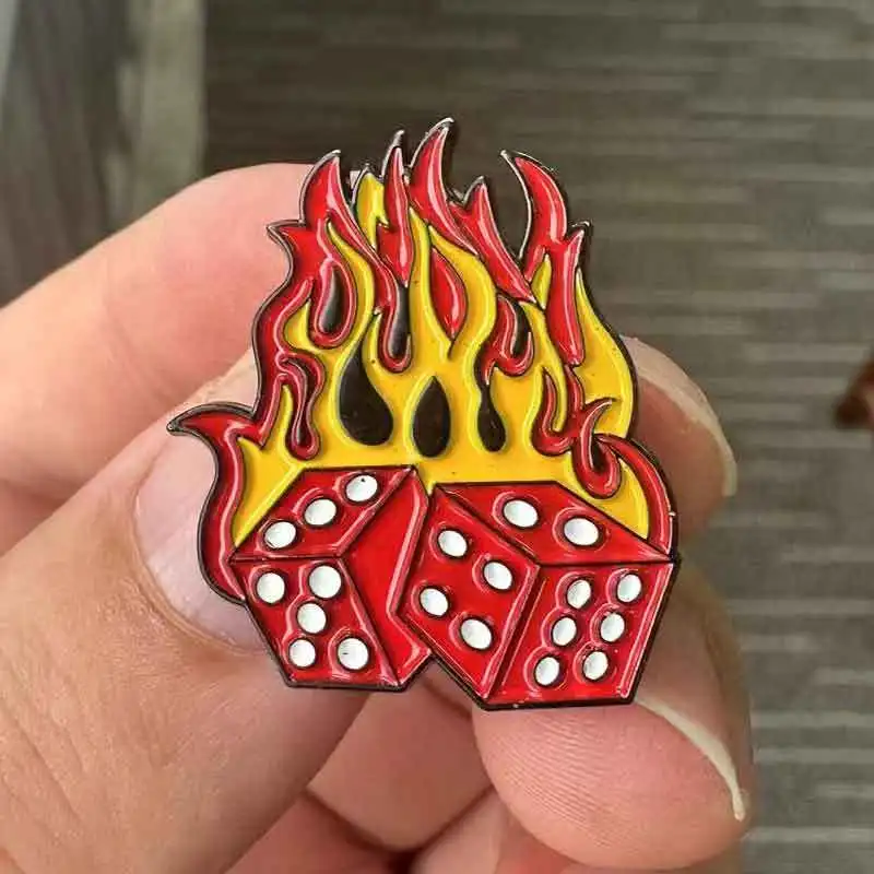 Burning Dice Flame Brooch Gambling Fun Badge Pin Buckle Accessory for Gamblers
Burning Dice Flame Brooch Gambling Fun Badge Pin Buckle Accessory for Gamblers