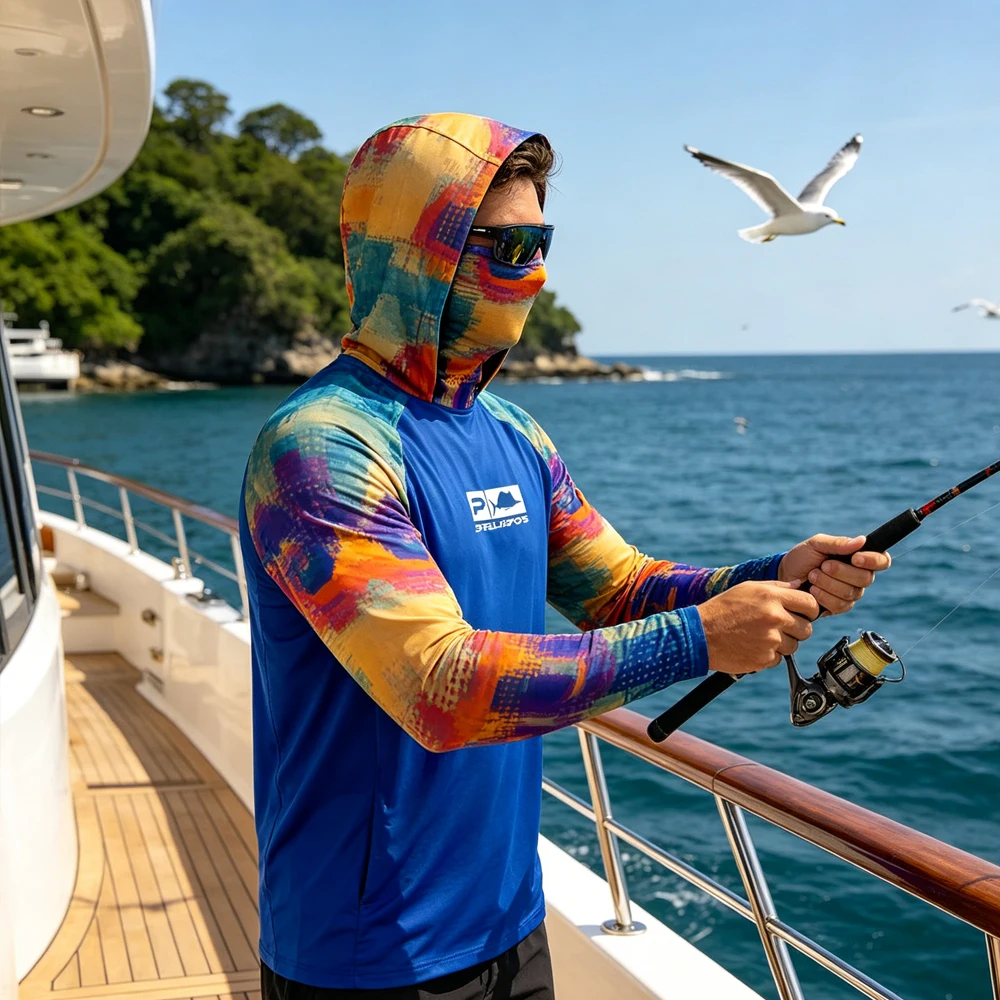 Men's Long Sleeve Fishing Hoodie With Face Mask Sun Protection UPF50+ Lightweight Outdoor Fishing Shirt for Fishing Camping Tour
Men's Long Sleeve Fishing Hoodie With Face Mask Sun Protection UPF50+ Lightweight Outdoor Fishing Shirt for Fishing Camping Tour