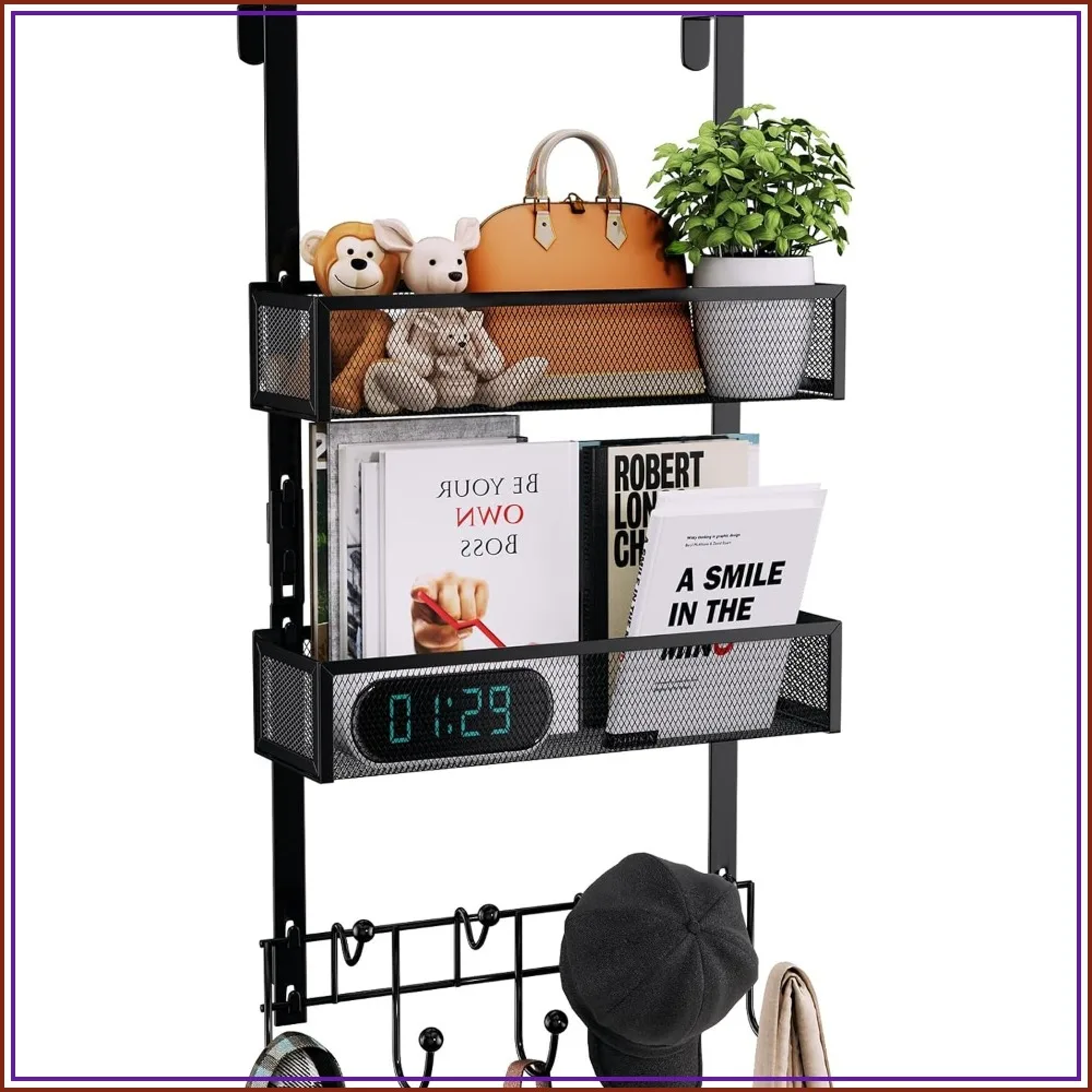 Over The Door Hooks Organizer - 3 Tier Door Hanger with 9 Coat Hooks & 2 Mesh Baskets, Back Storage Organizer Hanging Towels for Bathroom, Bedroom
Over The Door Hooks Organizer - 3 Tier Door Hanger with 9 Coat Hooks & 2 Mesh Baskets, Back Storage Organizer Hanging Towels for Bathroom, Bedroom