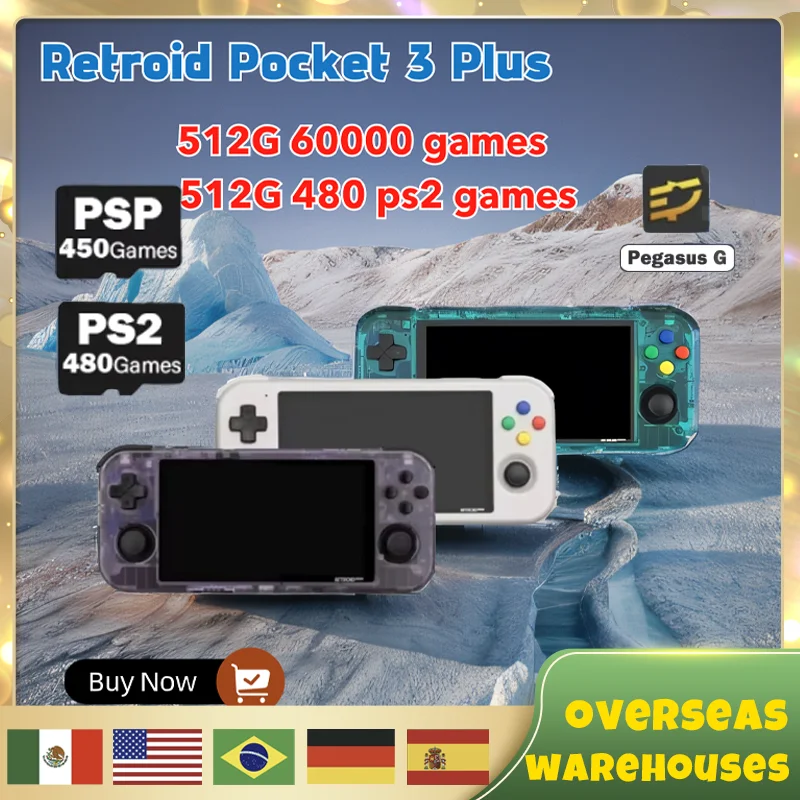 Retroid Pocket 3 Plus Handheld game machine 4.7inch Touch Screen 4g+128gb Android 11 video game console 512g 60000+ Games
Retroid Pocket 3 Plus Handheld game machine 4.7inch Touch Screen 4g+128gb Android 11 video game console 512g 60000+ Games