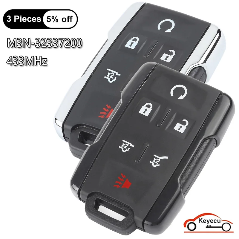 KEYECU 6 Buttons 433MHz for Chevrolet Tahoe Suburban for GMC Yukon 2015-2020 Auto Remote Control Key Fob FCC ID: M3N-32337200
KEYECU 6 Buttons 433MHz for Chevrolet Tahoe Suburban for GMC Yukon 2015-2020 Auto Remote Control Key Fob FCC ID: M3N-32337200