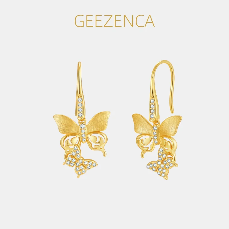 GEEZENCA 925 Silver Gold Plated Cubic Zirconia Duo Butterfly Dangle Drop Earrings Women Dainty Trendy Statement Earring Her Gift
GEEZENCA 925 Silver Gold Plated Cubic Zirconia Duo Butterfly Dangle Drop Earrings Women Dainty Trendy Statement Earring Her Gift