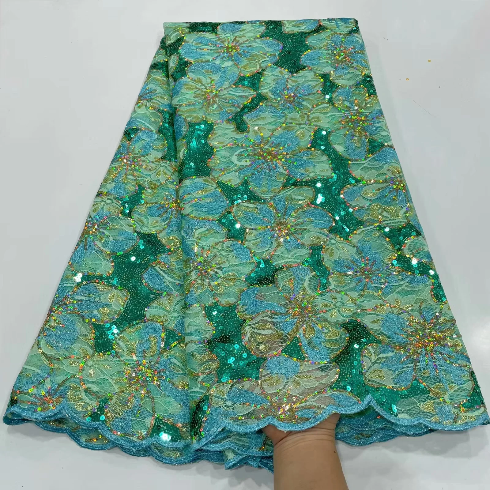 African Multicolor Sequins Lace Fabric 2023 High Quality Lace Embroidery Nigerian French Tulle Sequins Lace Fabric For Wedding
African Multicolor Sequins Lace Fabric 2023 High Quality Lace Embroidery Nigerian French Tulle Sequins Lace Fabric For Wedding