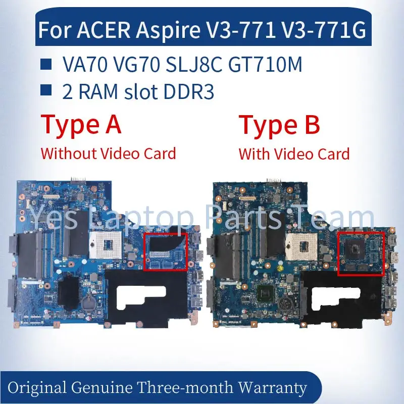 VA70 VG70 для ACER Aspire V3-771 V3-771G, материнская плата для ноутбука NBRYR11001 HM77 SLJ8C, 2 слота для оперативной памяти DDR3, материнская плата для ноутбука
VA70 VG70 для ACER Aspire V3-771 V3-771G, материнская плата для ноутбука NBRYR11001 HM77 SLJ8C, 2 слота для оперативной памяти DDR3, материнская плата для ноутбука
