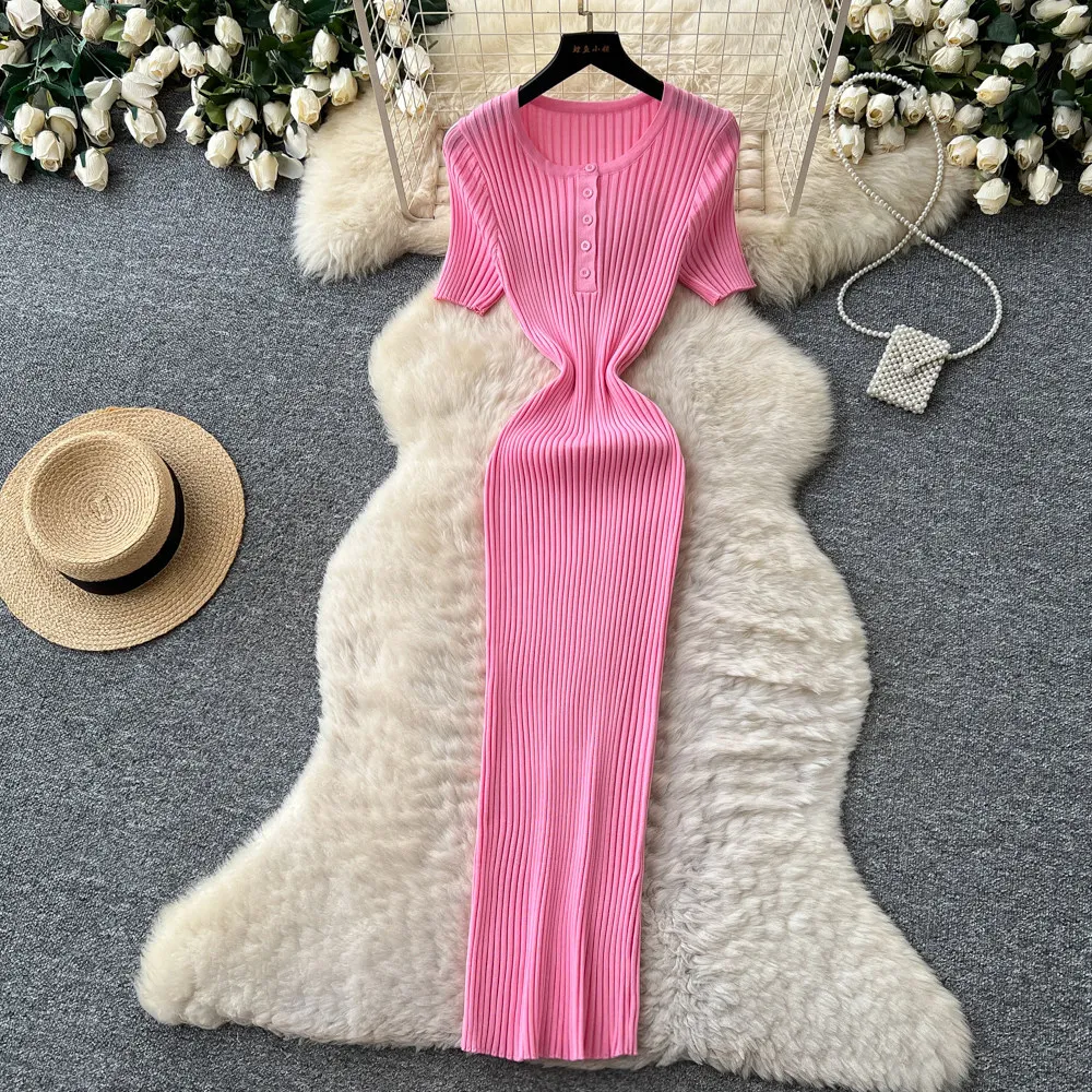 Women Long Dress Knit Dresses A Line Vestidos Y2k Streetwear Round Neck Short Sleeve Hip Wrap Elegant Slim Fit Party Night 2026
Women Long Dress Knit Dresses A Line Vestidos Y2k Streetwear Round Neck Short Sleeve Hip Wrap Elegant Slim Fit Party Night 2026
