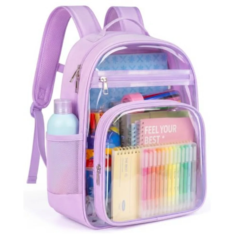 Clear Backpack for Girls Boys - Clear Bookbag - Fabric and PVC Transparent Backpacks for Elementary School, Purple
Clear Backpack for Girls Boys - Clear Bookbag - Fabric and PVC Transparent Backpacks for Elementary School, Purple